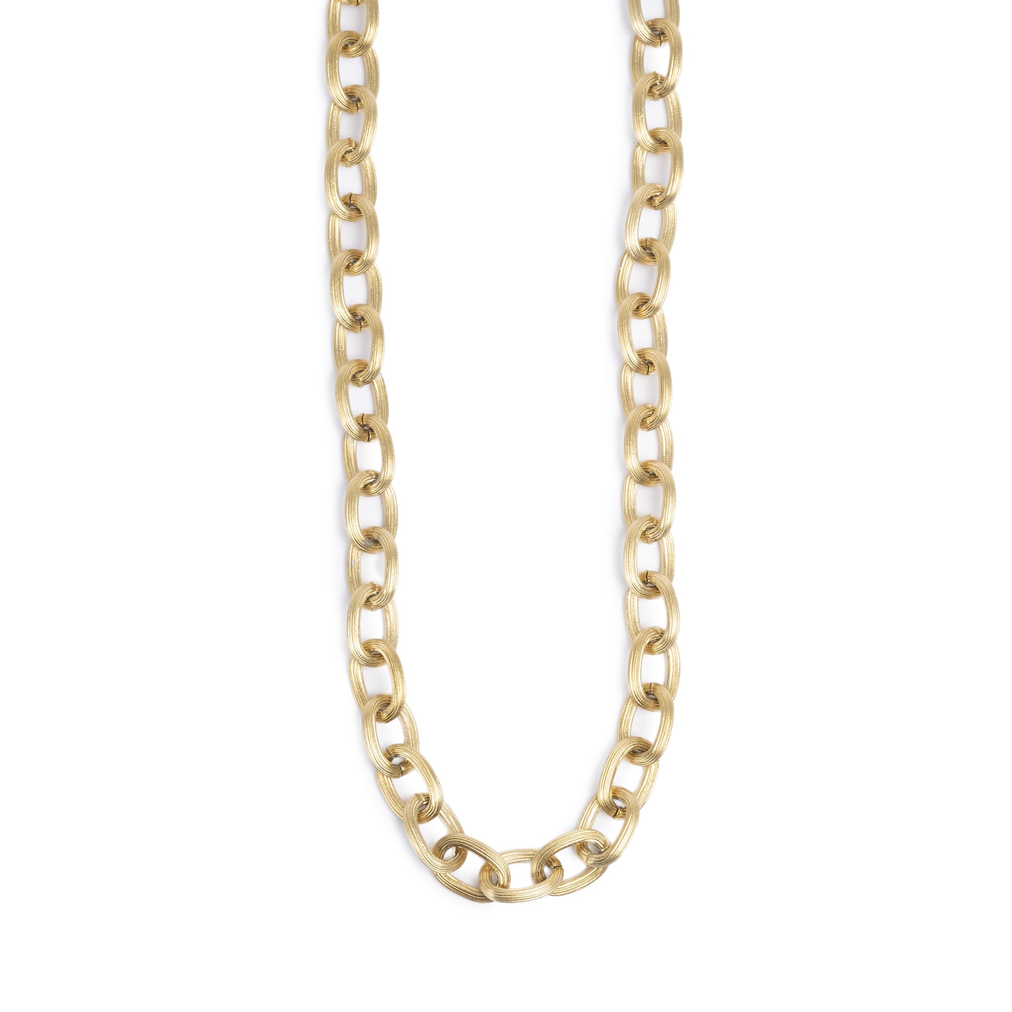 A&C Oslo Brushed Link Necklace Gold