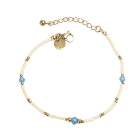 A&C Oslo Pure Steel Bracelet Cream/Turquoise
