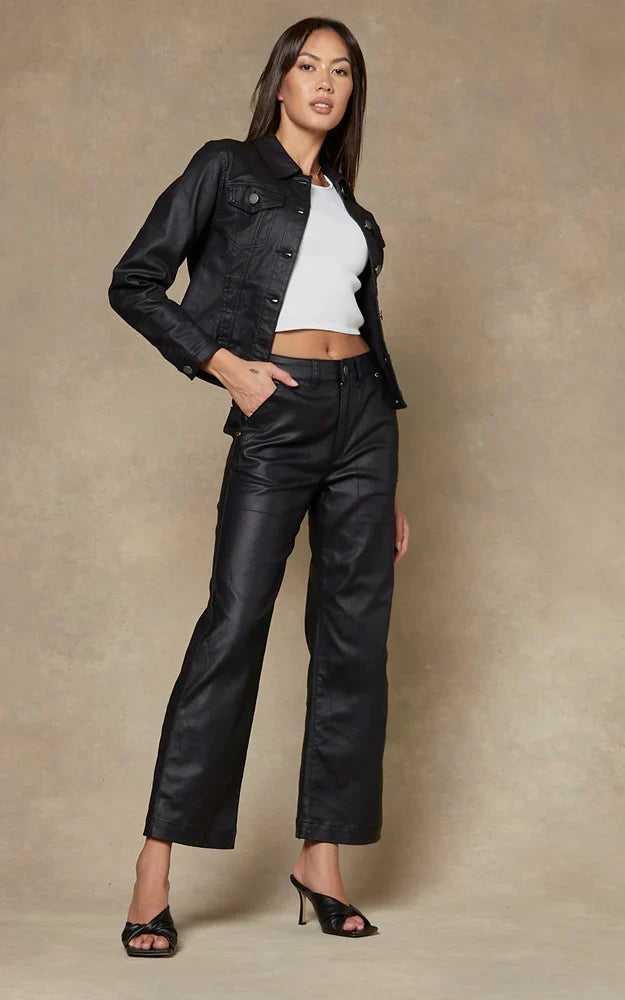 Cody Kick Flare Trouser Dricoper Coated Black