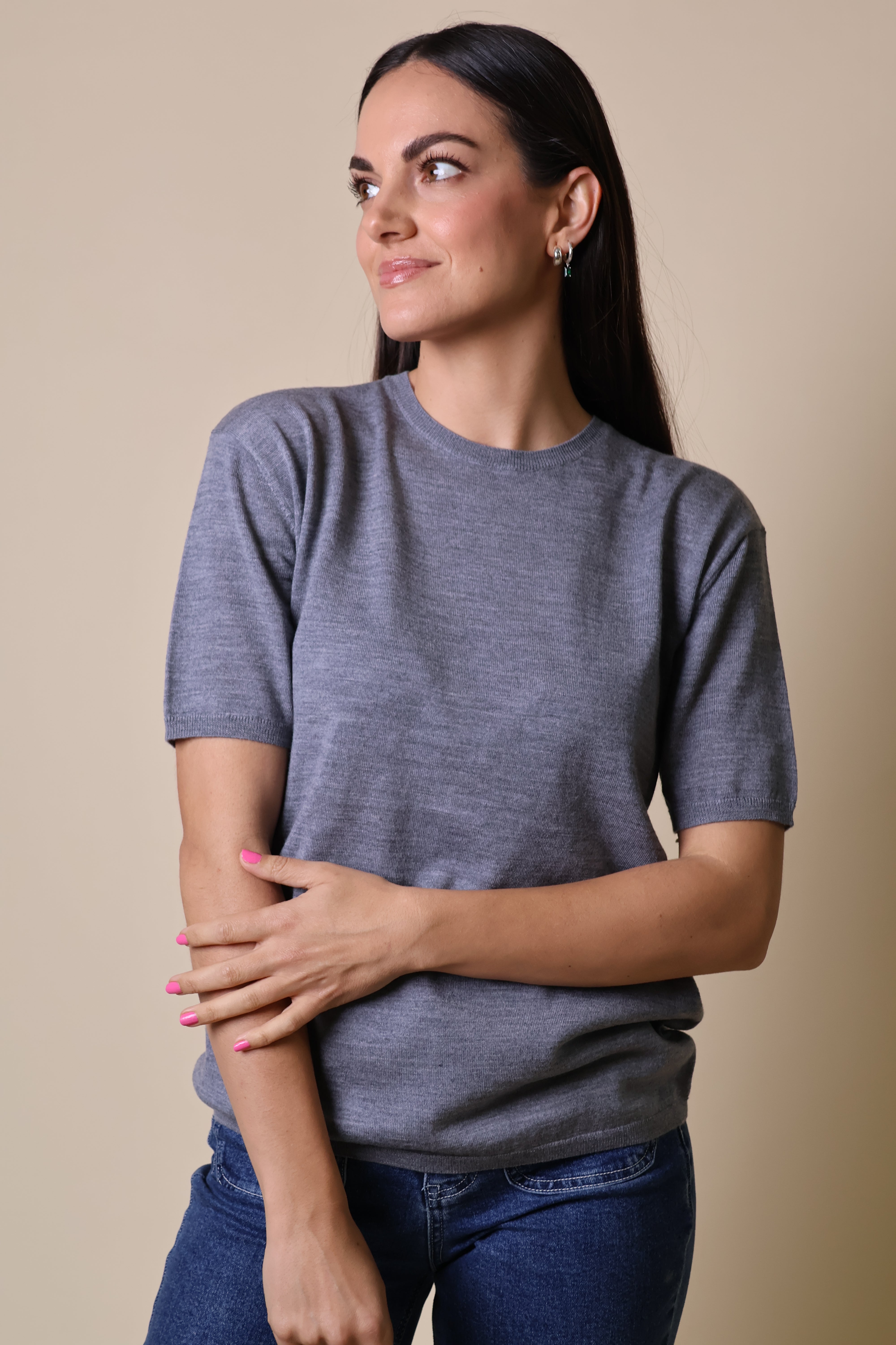 Spinel Tee Yarnsmith Grey Marle