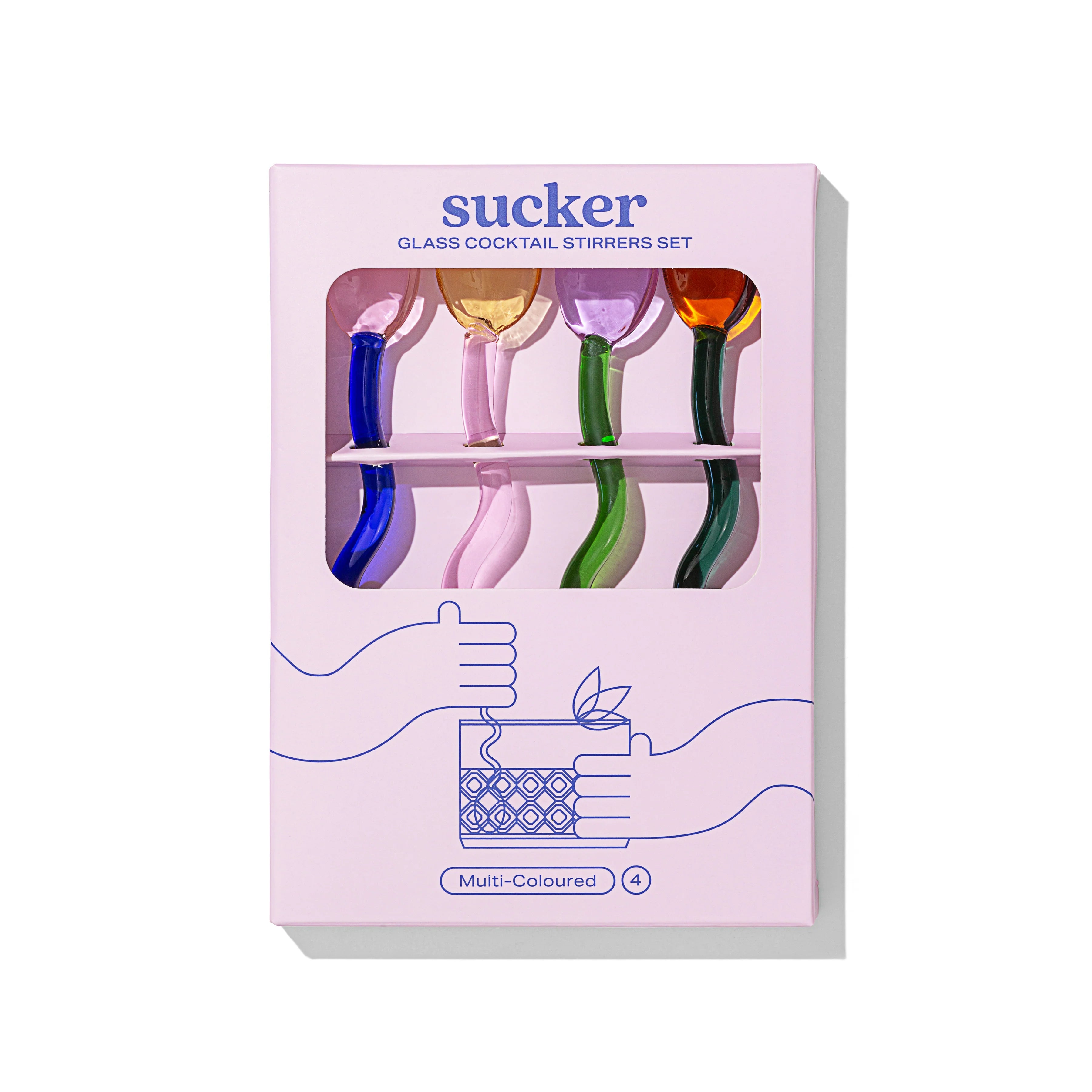 Sucker Glass Cocktail Stirrer Set MULTI