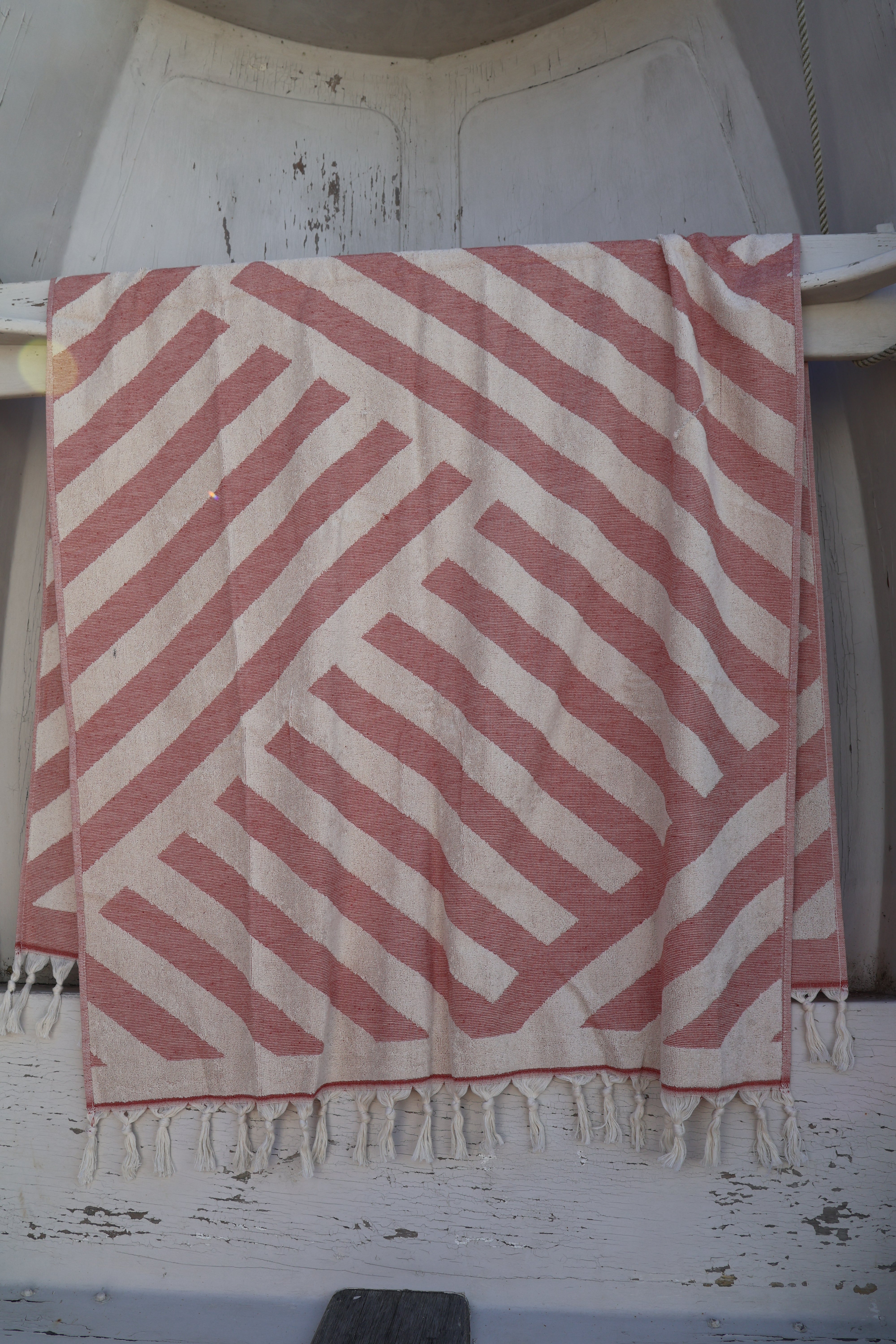 Herringbone Turkish Towel Terry Clay