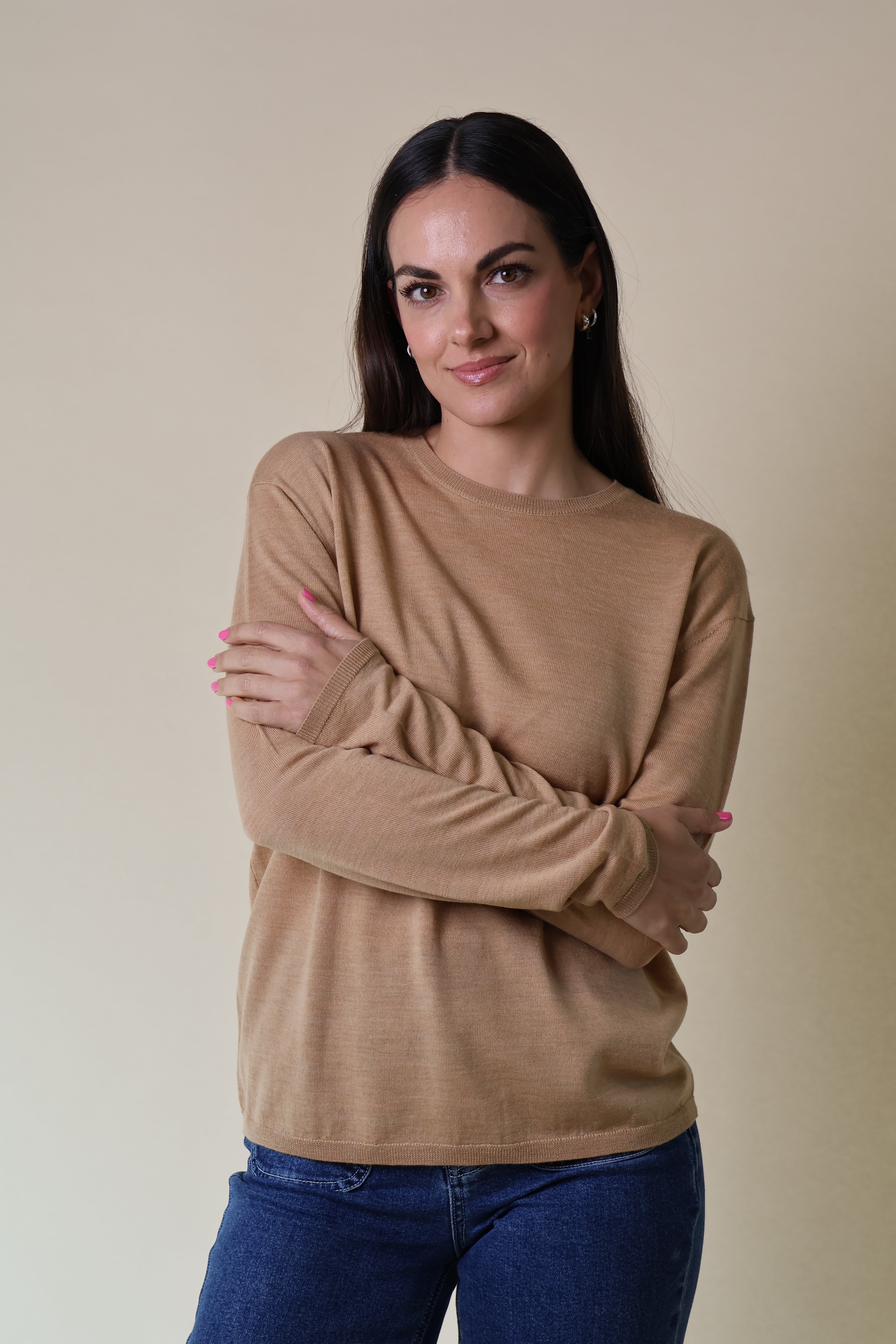 Bloodstone L/S Knit Yarnsmith Camel