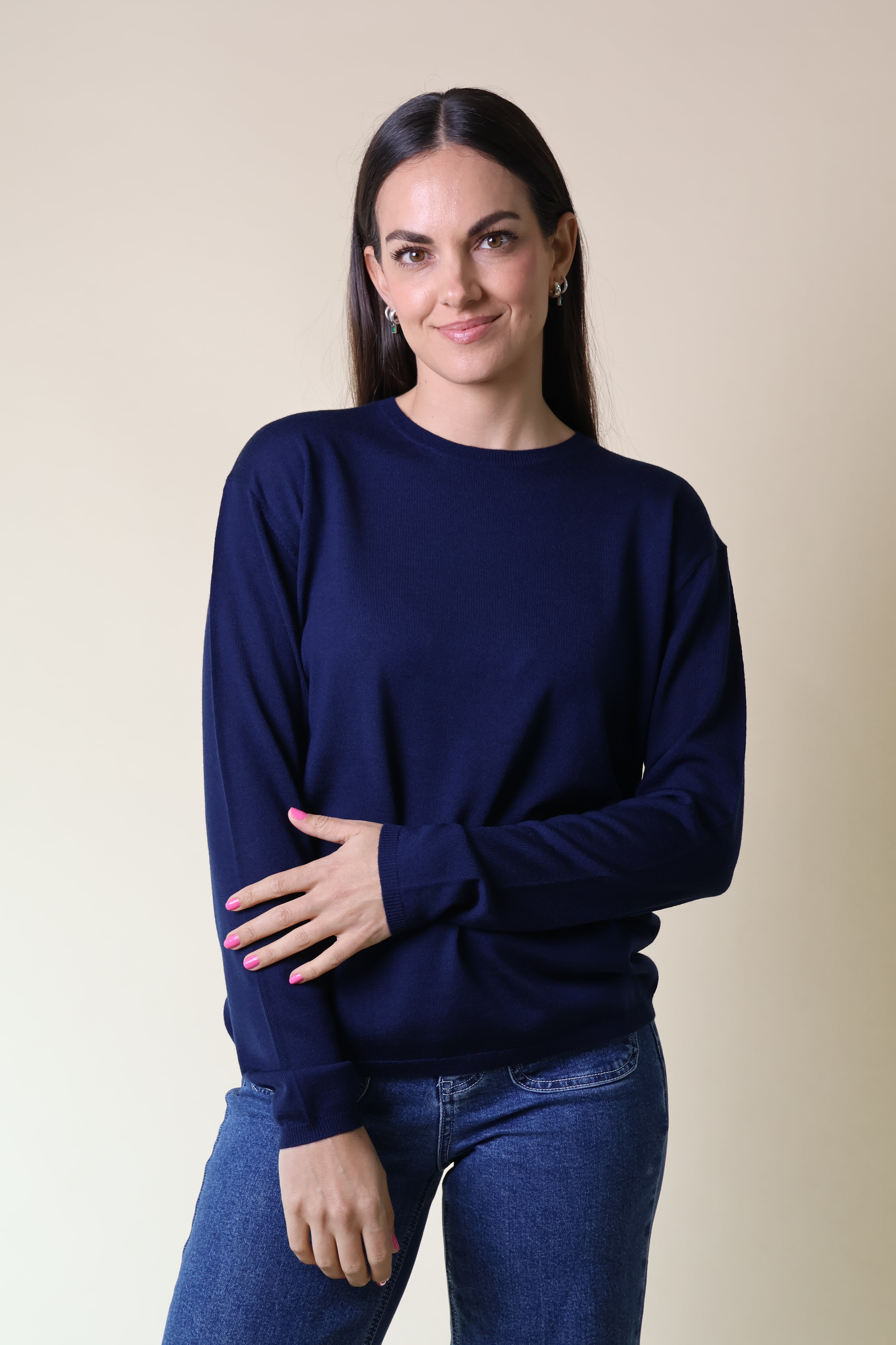 Bloodstone L/S Knit Yarnsmith Navy