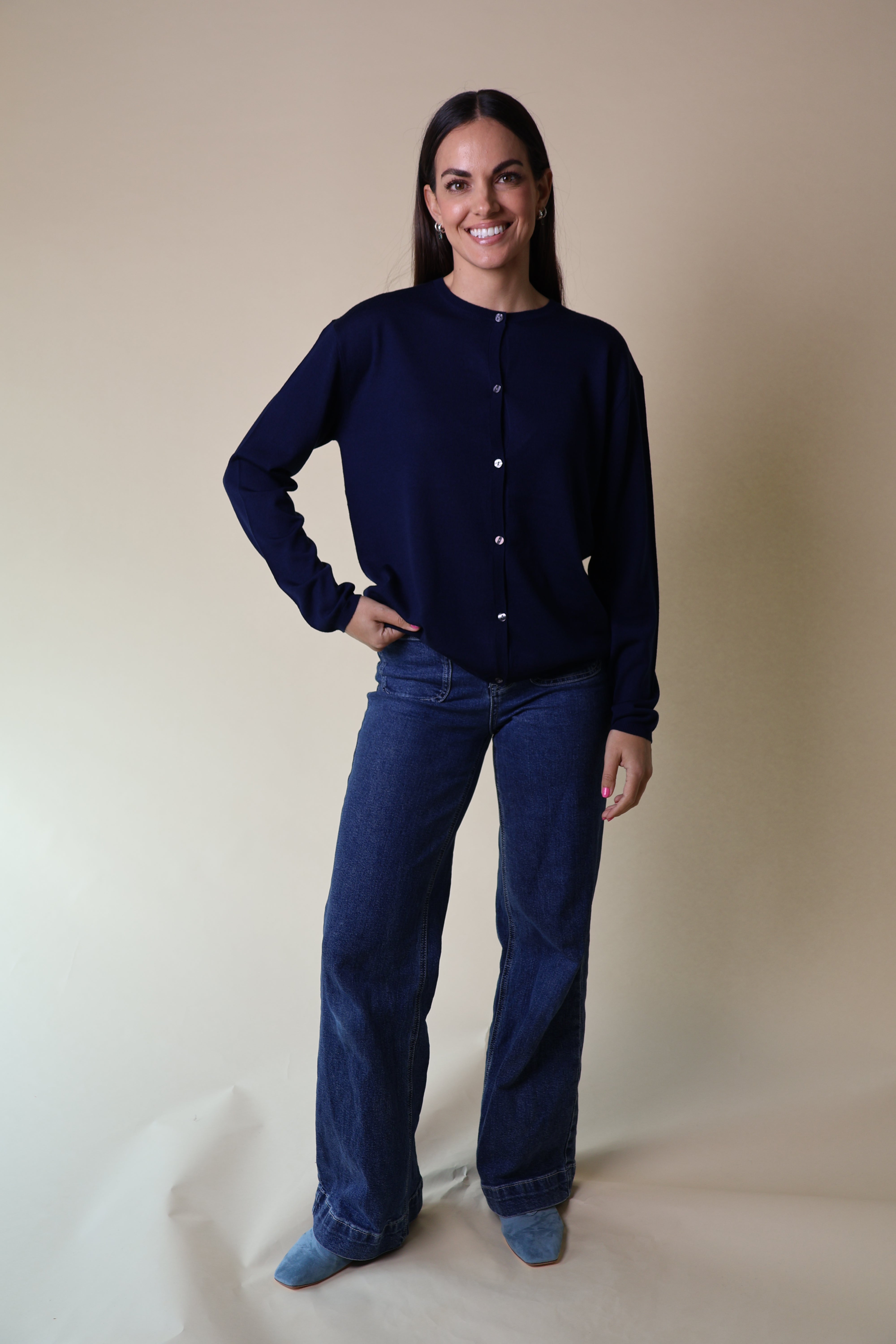 Morganite Cardigan Yarnsmith Navy