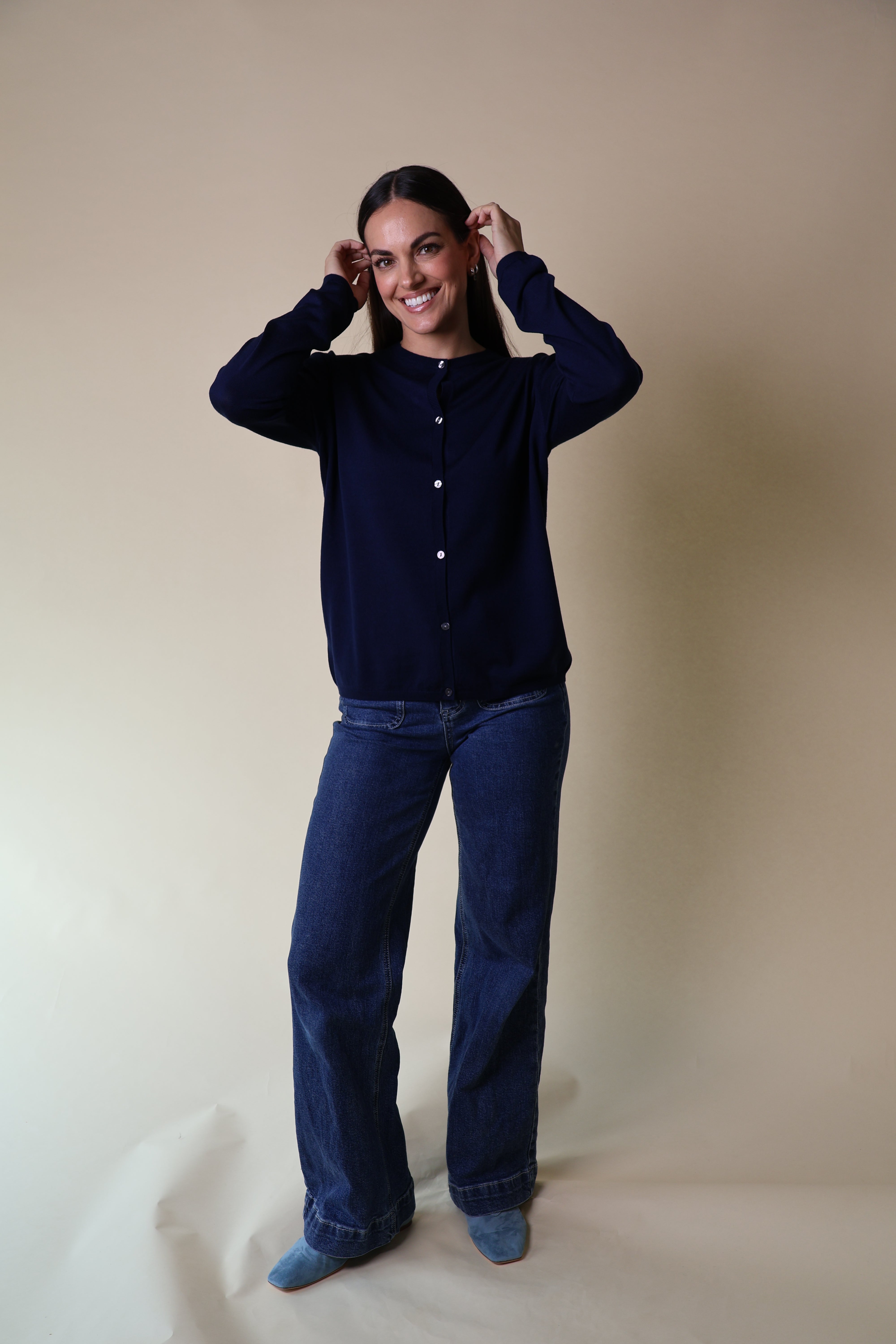 Morganite Cardigan Yarnsmith Navy