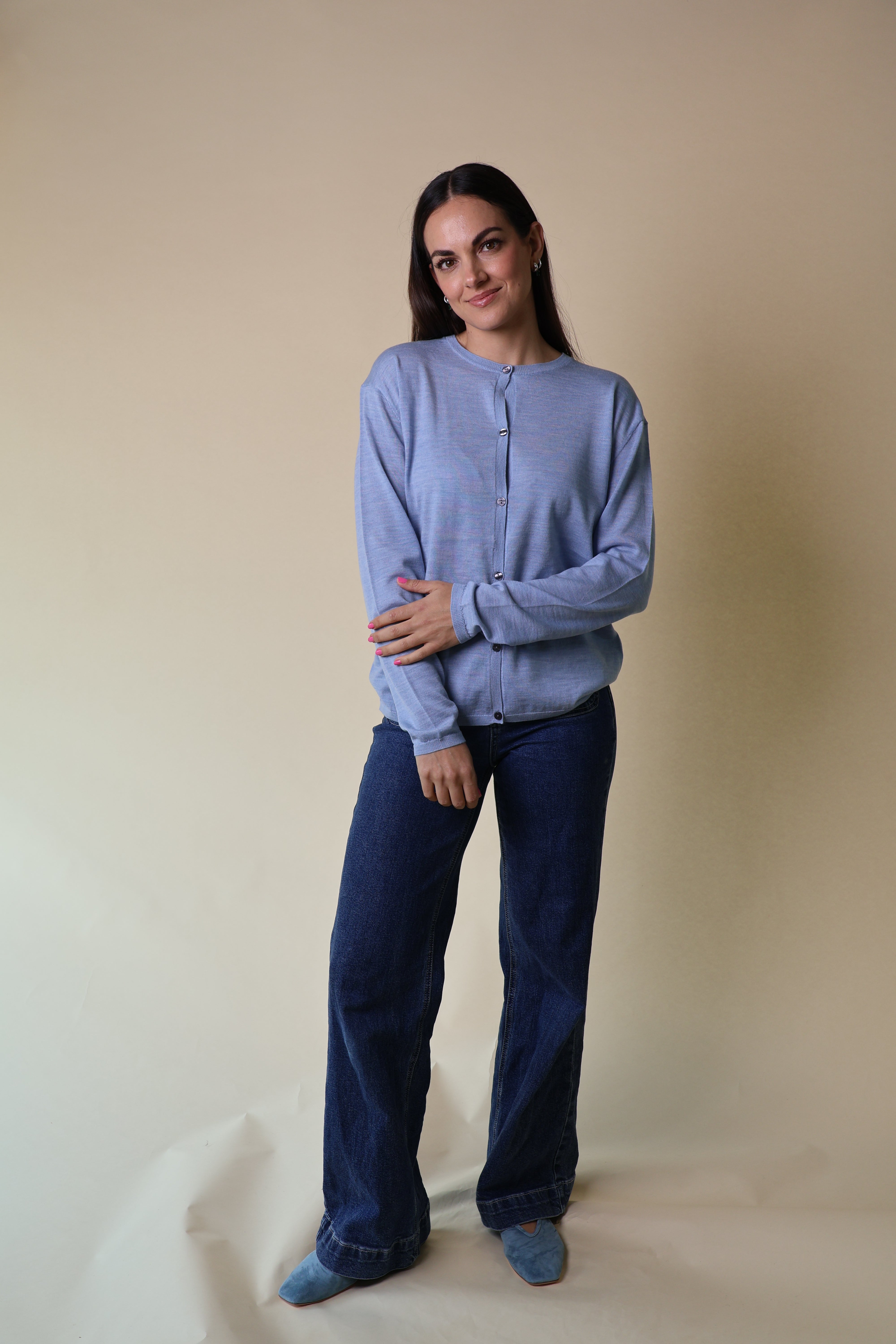 Morganite Cardigan Yarnsmith Pale Blue
