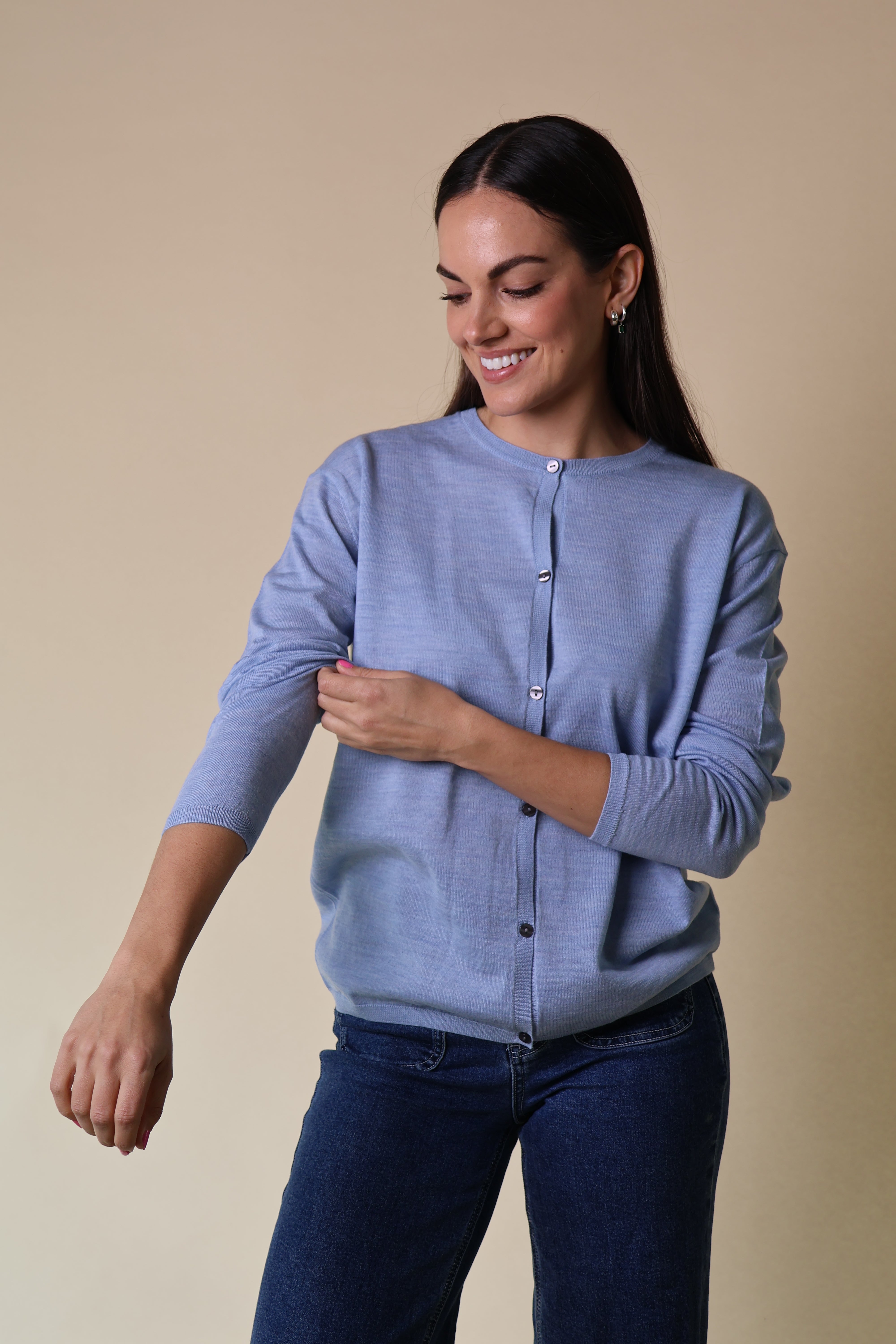 Morganite Cardigan Yarnsmith Pale Blue