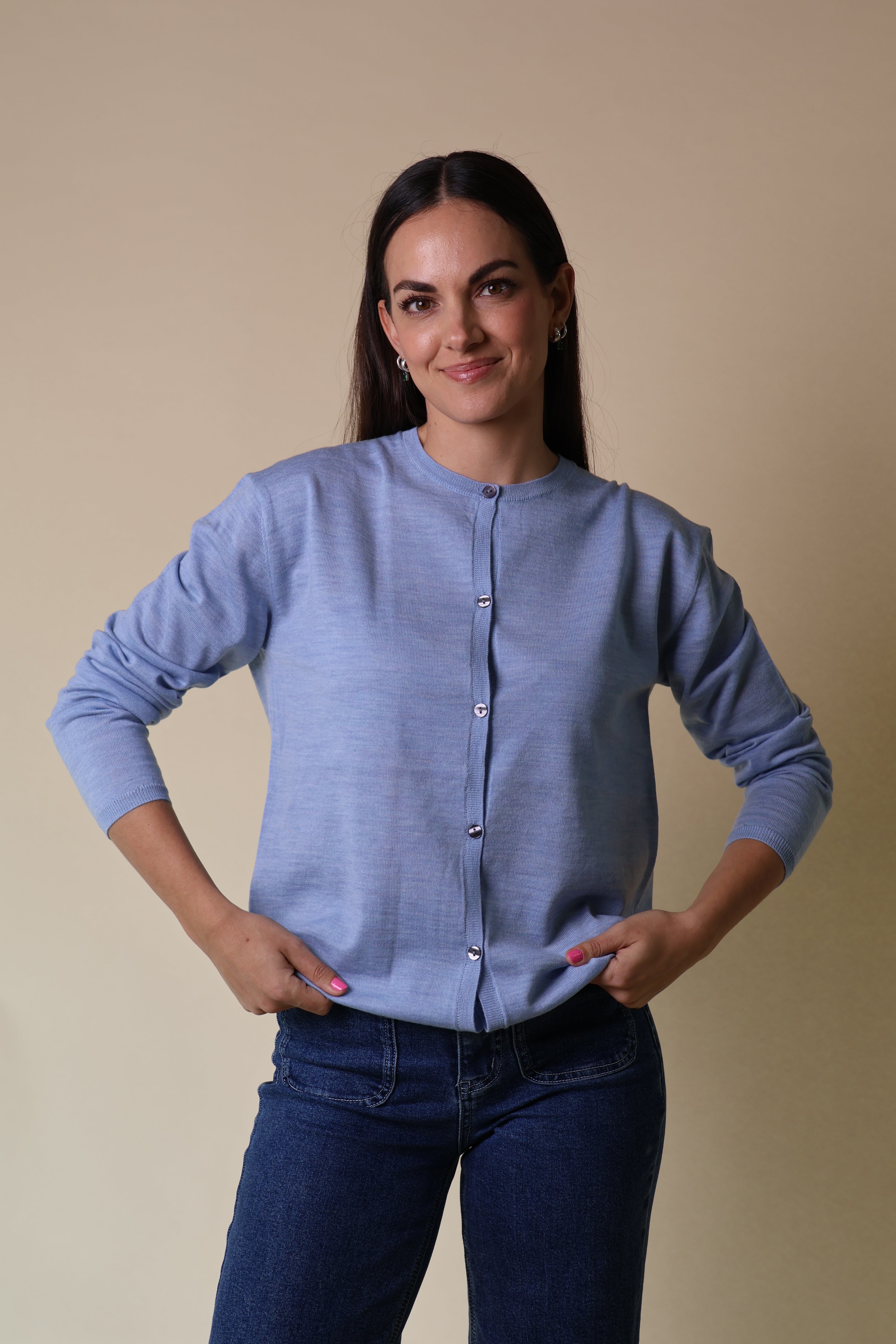Morganite Cardigan Yarnsmith Pale Blue