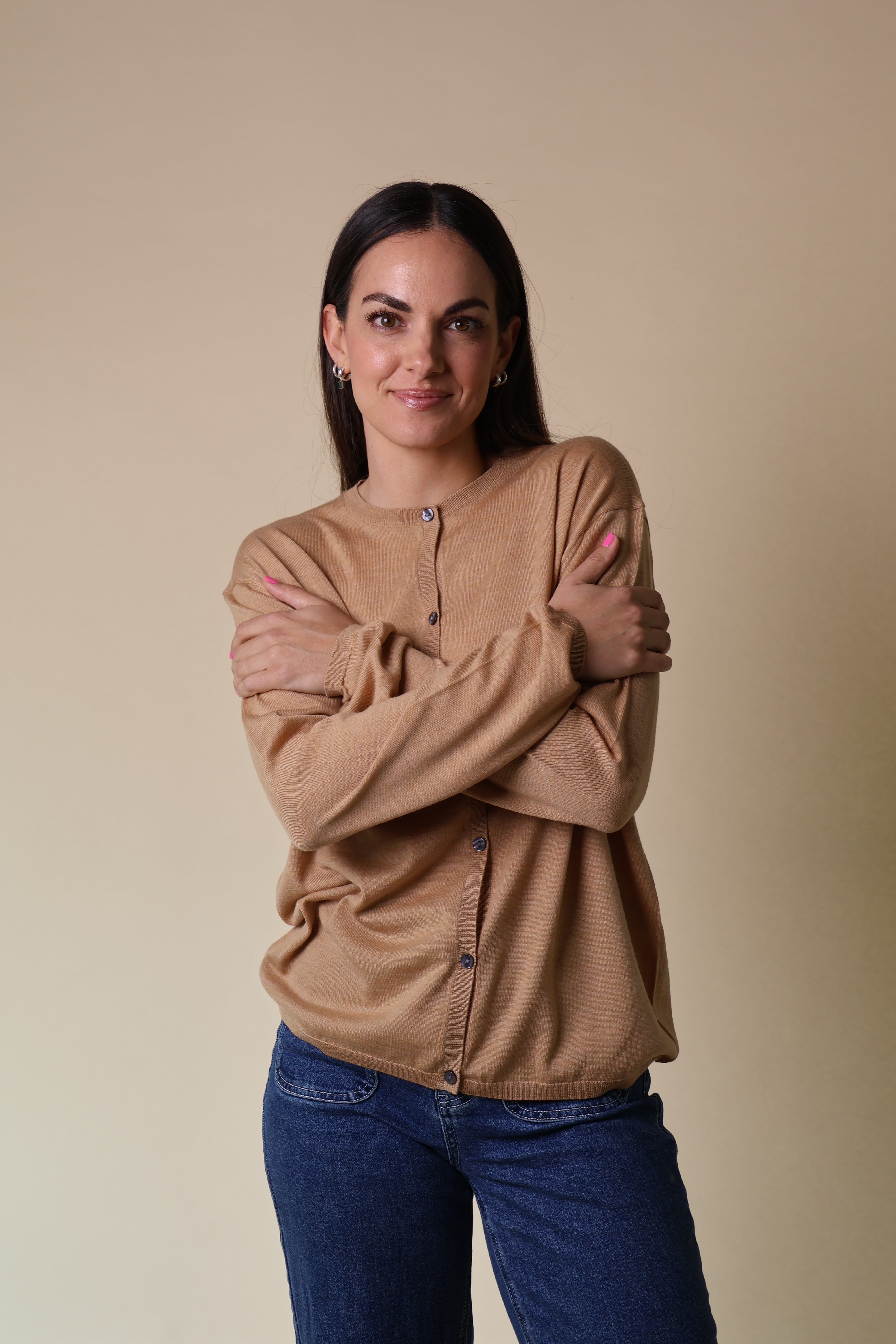 Morganite Cardigan Yarnsmith Camel