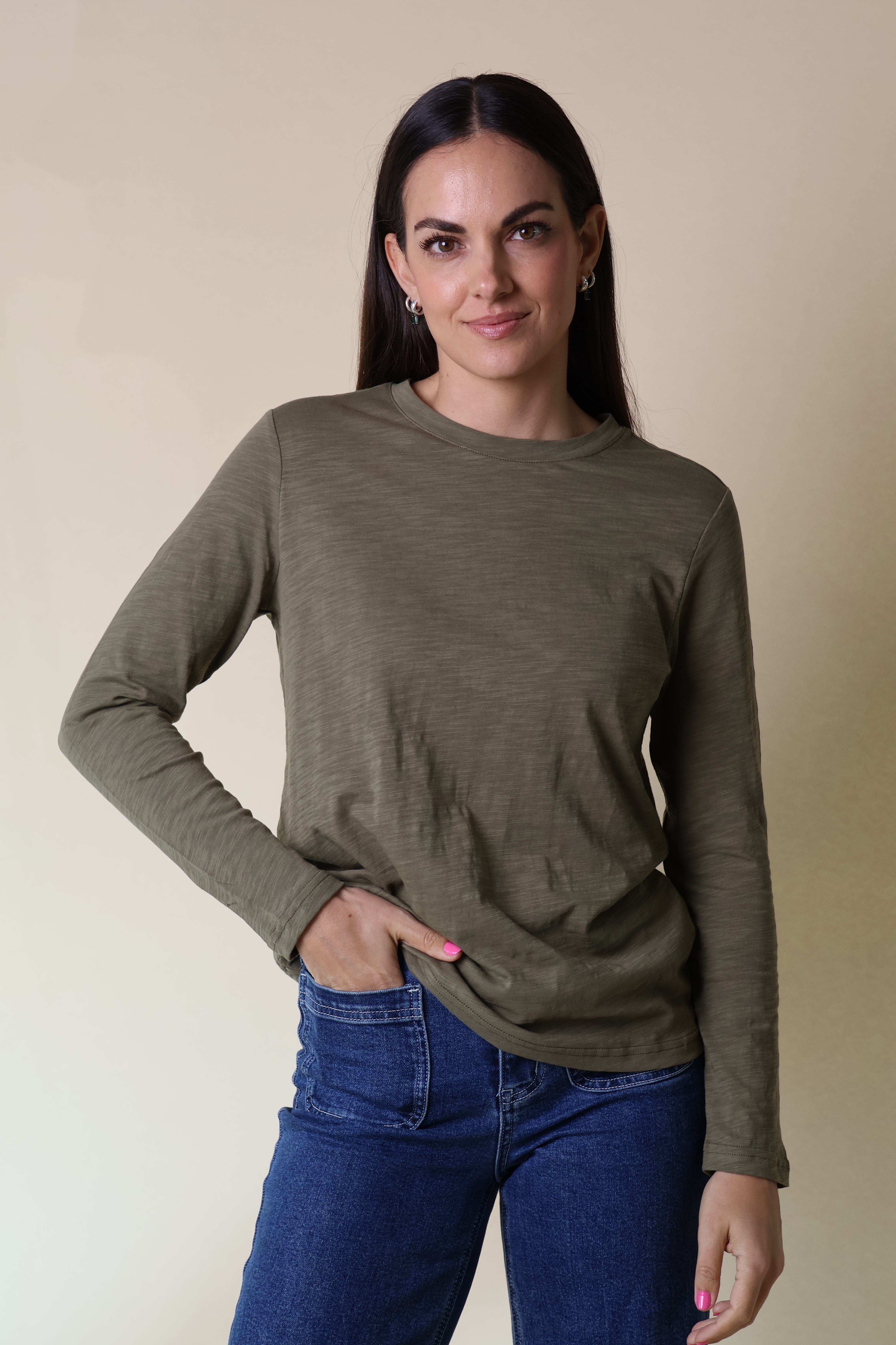 Velveteen Rabbit Long Sleeve Lucie Tee Olive