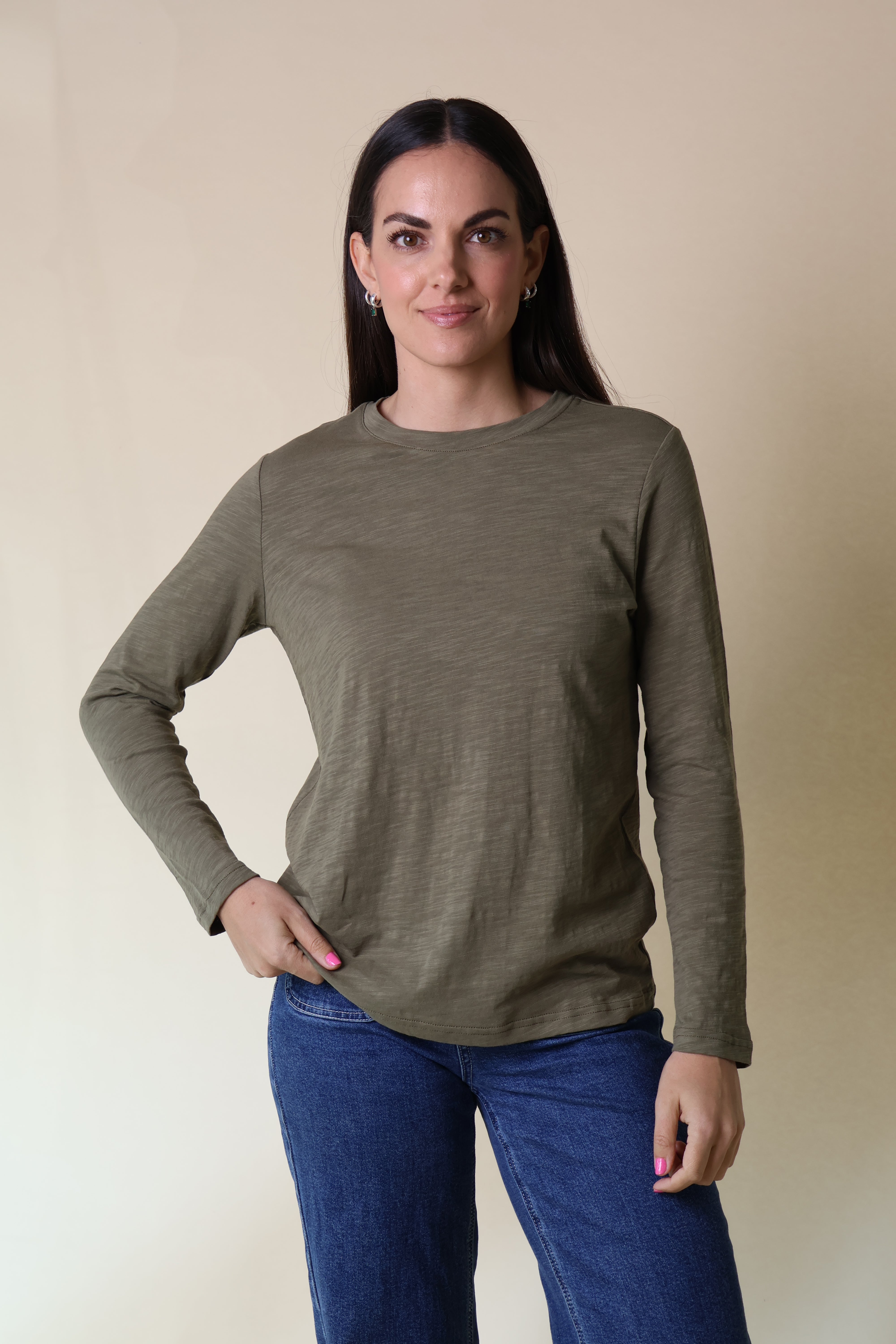 Velveteen Rabbit Long Sleeve Lucie Tee Olive