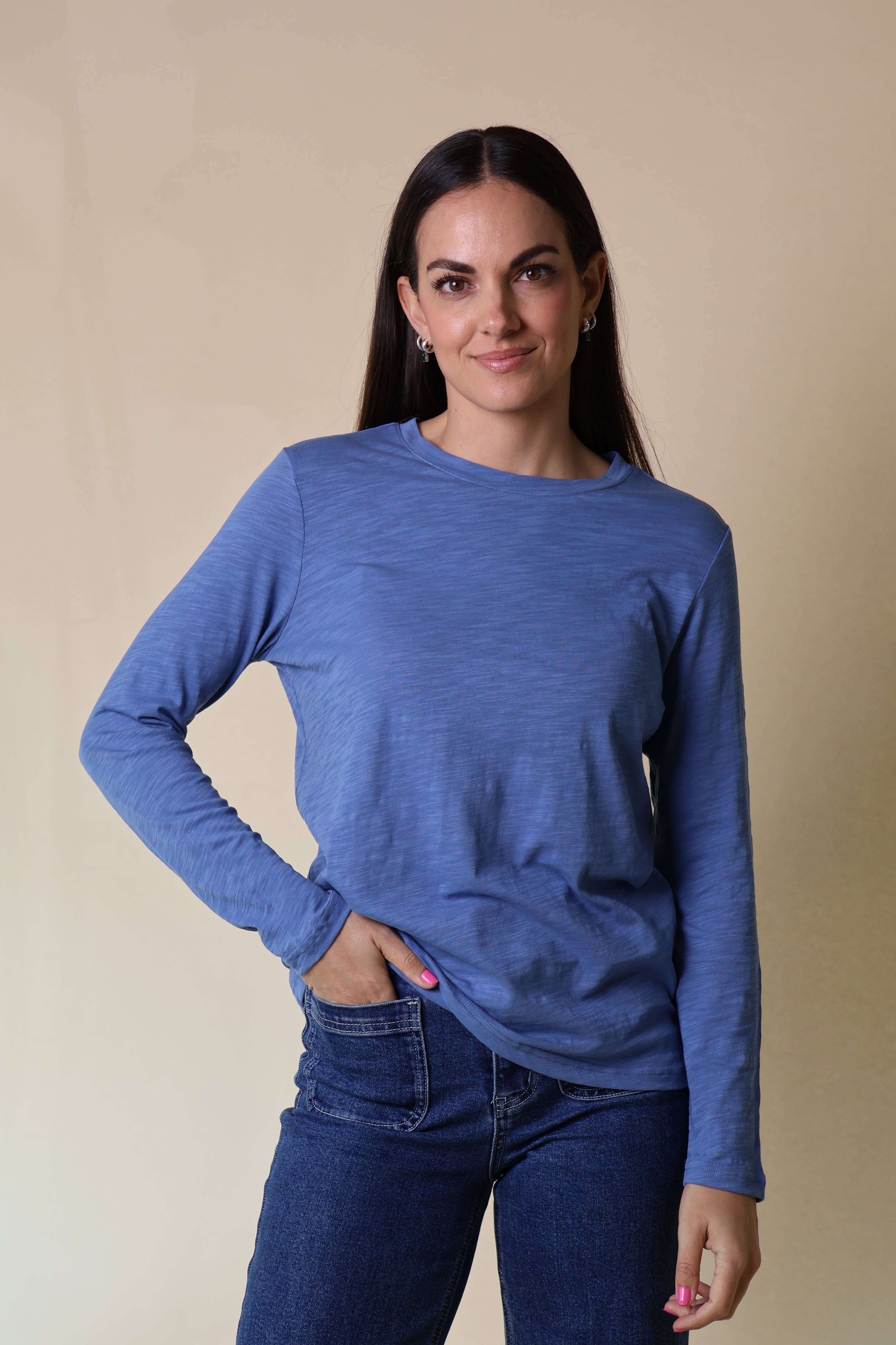 Velveteen Rabbit Long Sleeve Lucie Tee Smokey Blue