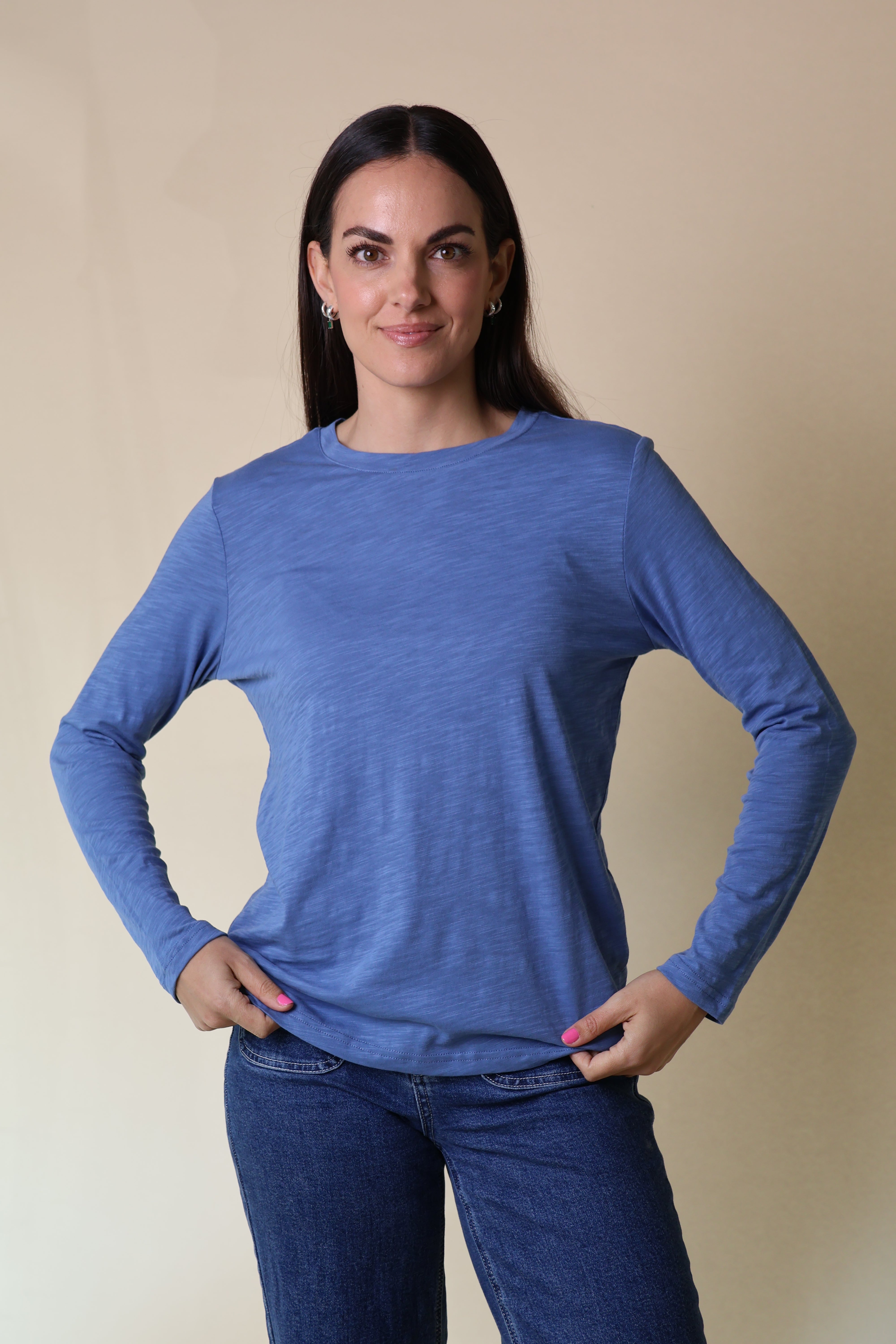 Velveteen Rabbit Long Sleeve Lucie Tee Smokey Blue