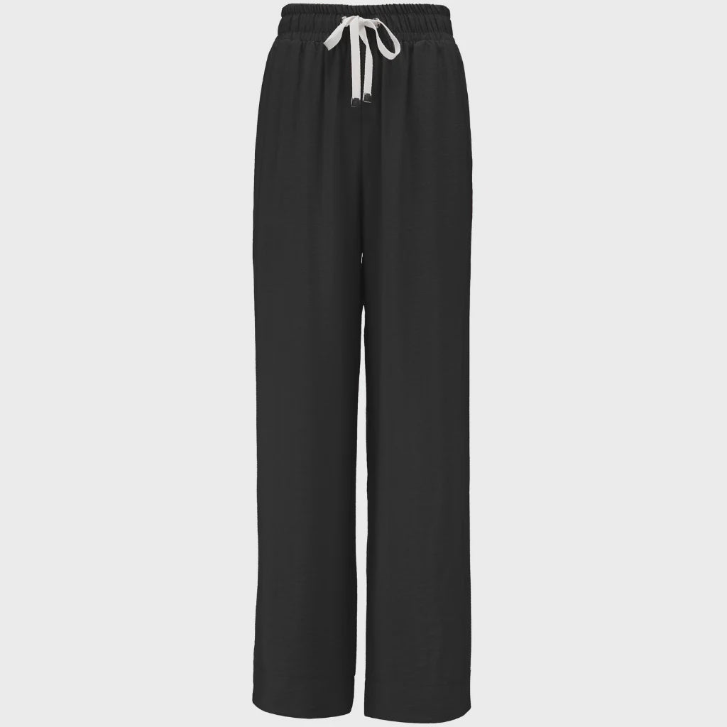 Moke Indiana Wide Leg Pant Black w Cream Stripe