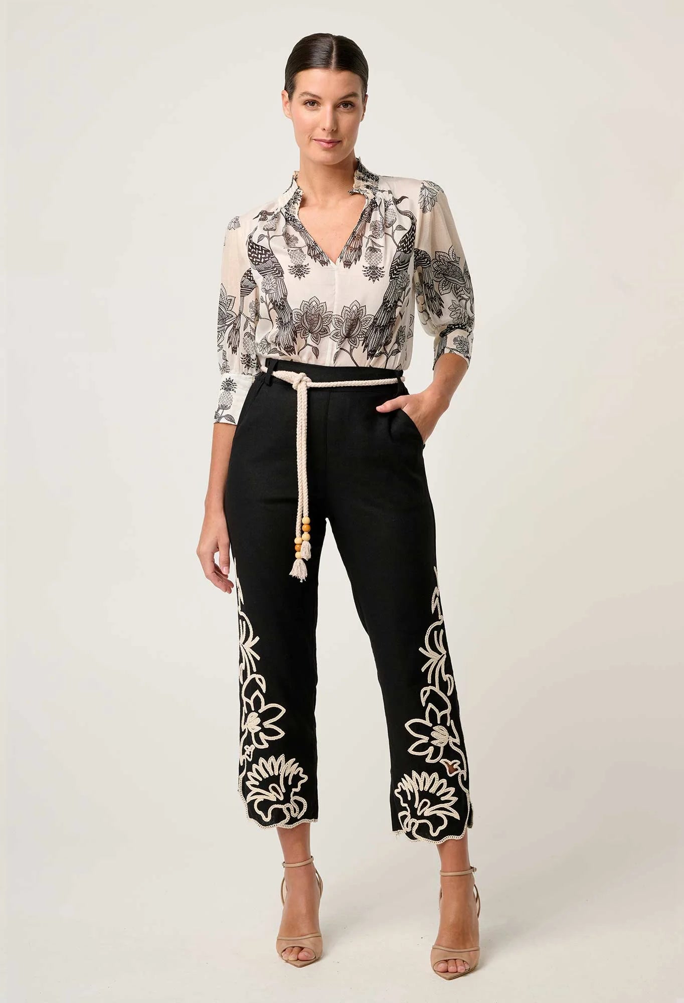 Oleander Shirred Blouse Once Was
