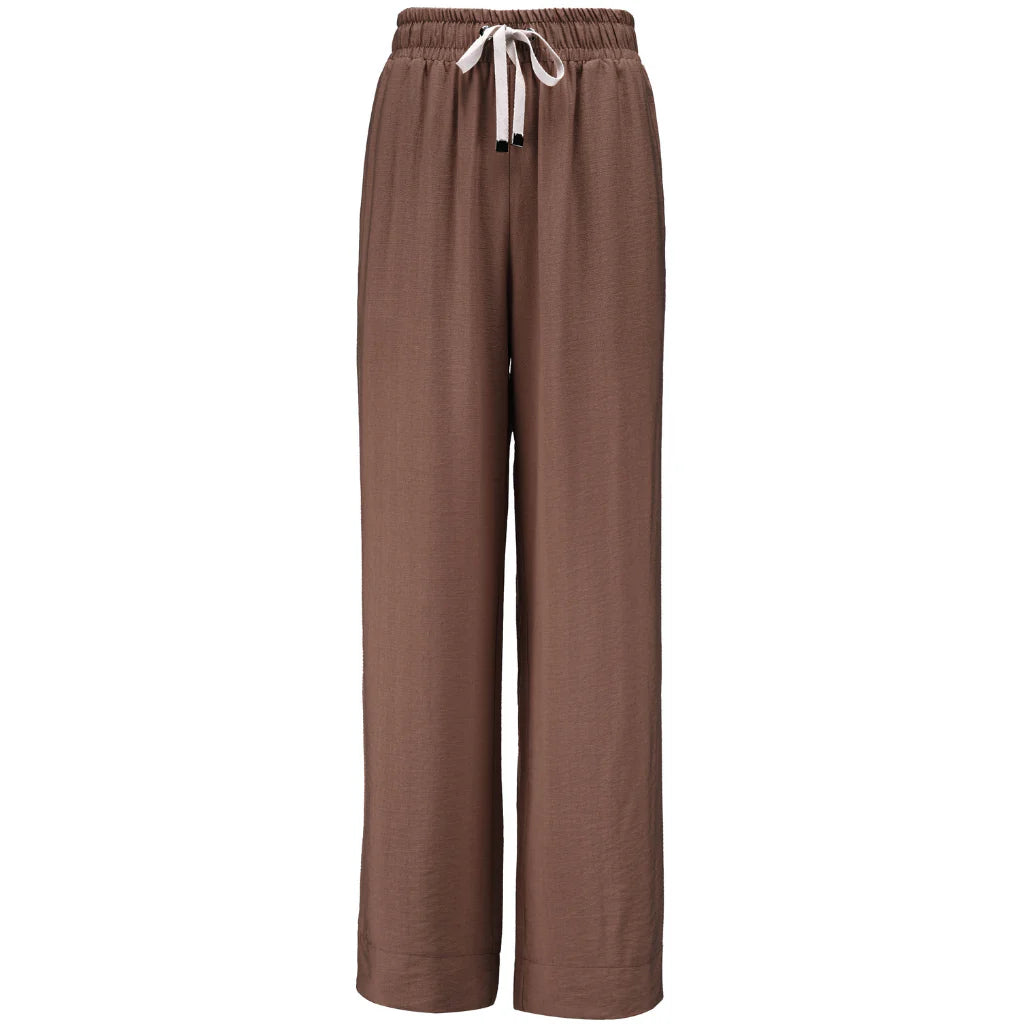 Moke Indiana Wide Leg Pant Cocoa w Cream Stripe