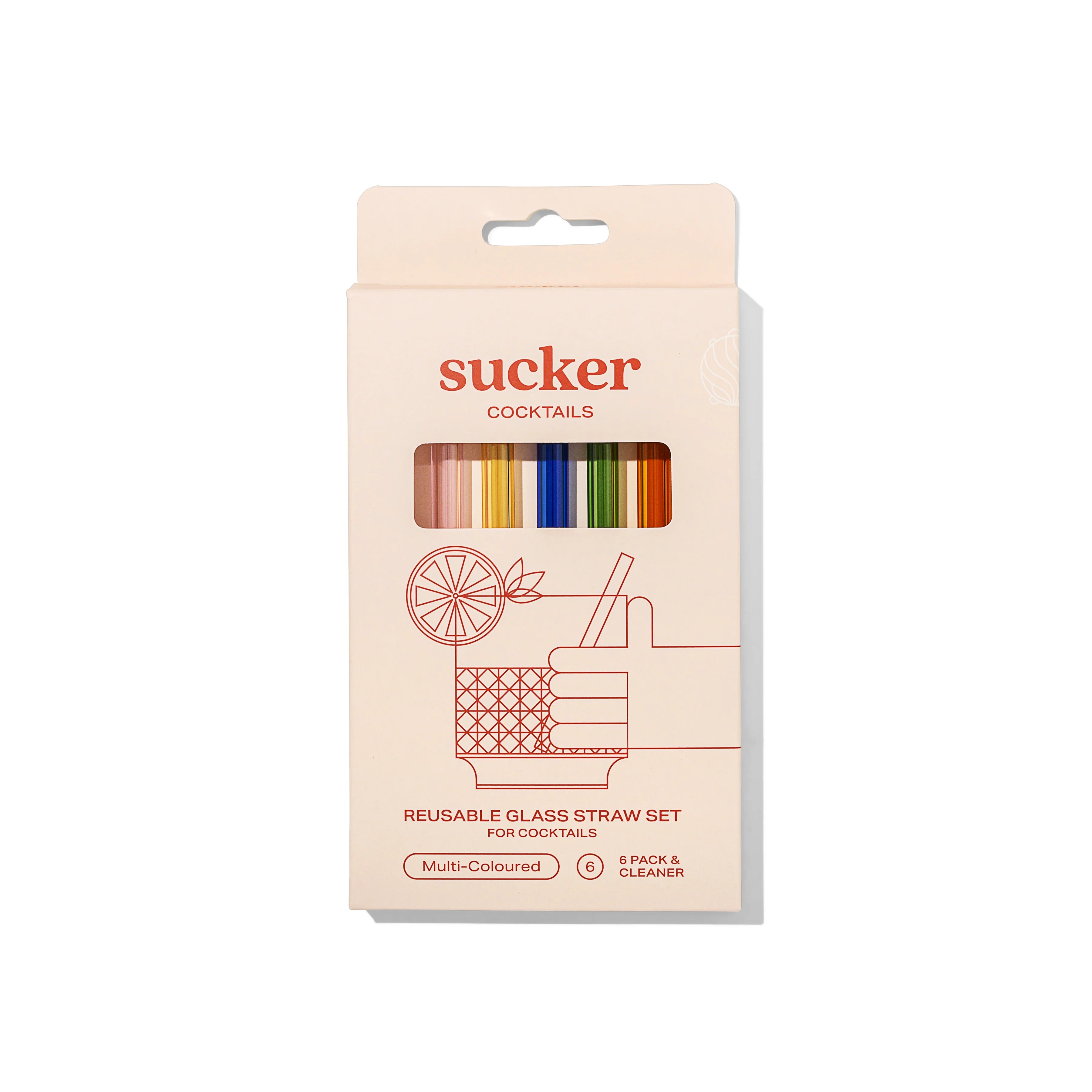 Sucker Cocktail glass straw set MULTI