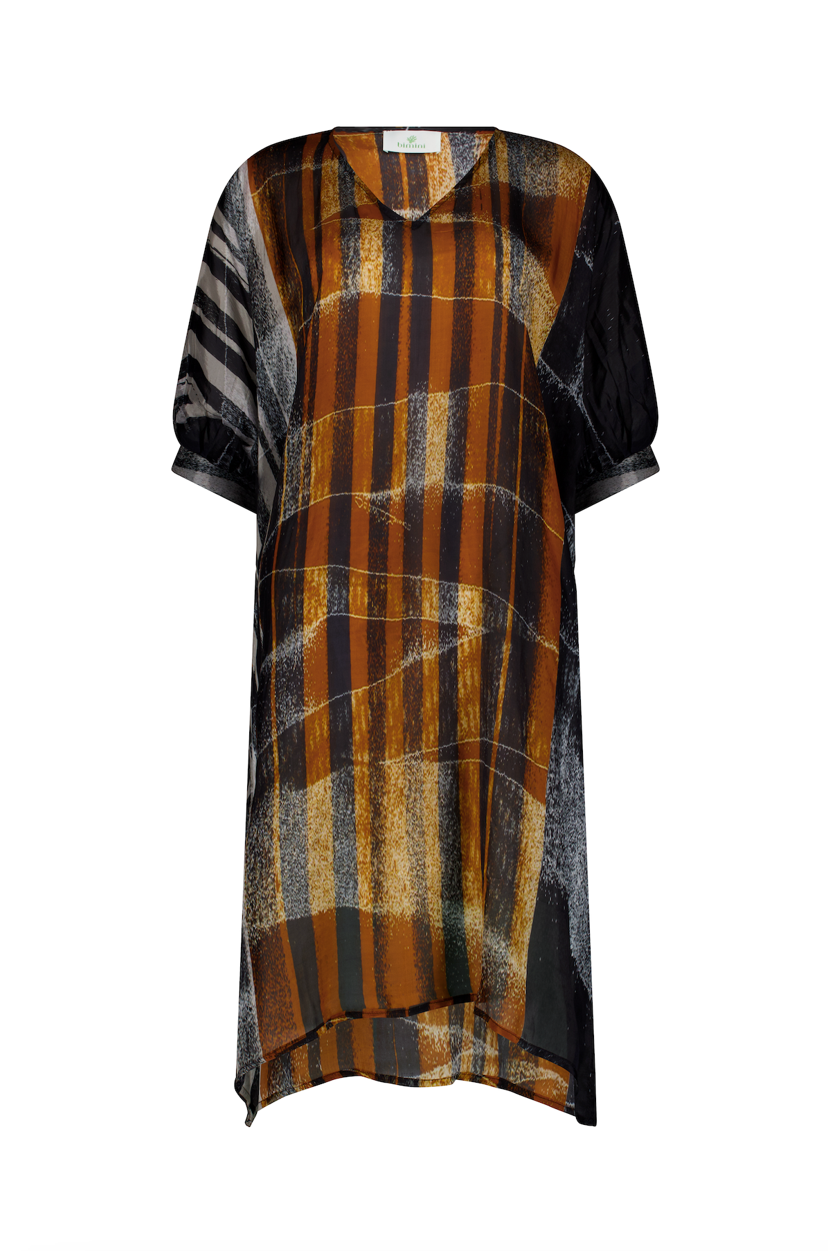 Bimini Pure Silk Dotty Shirt Dress Silver Falls