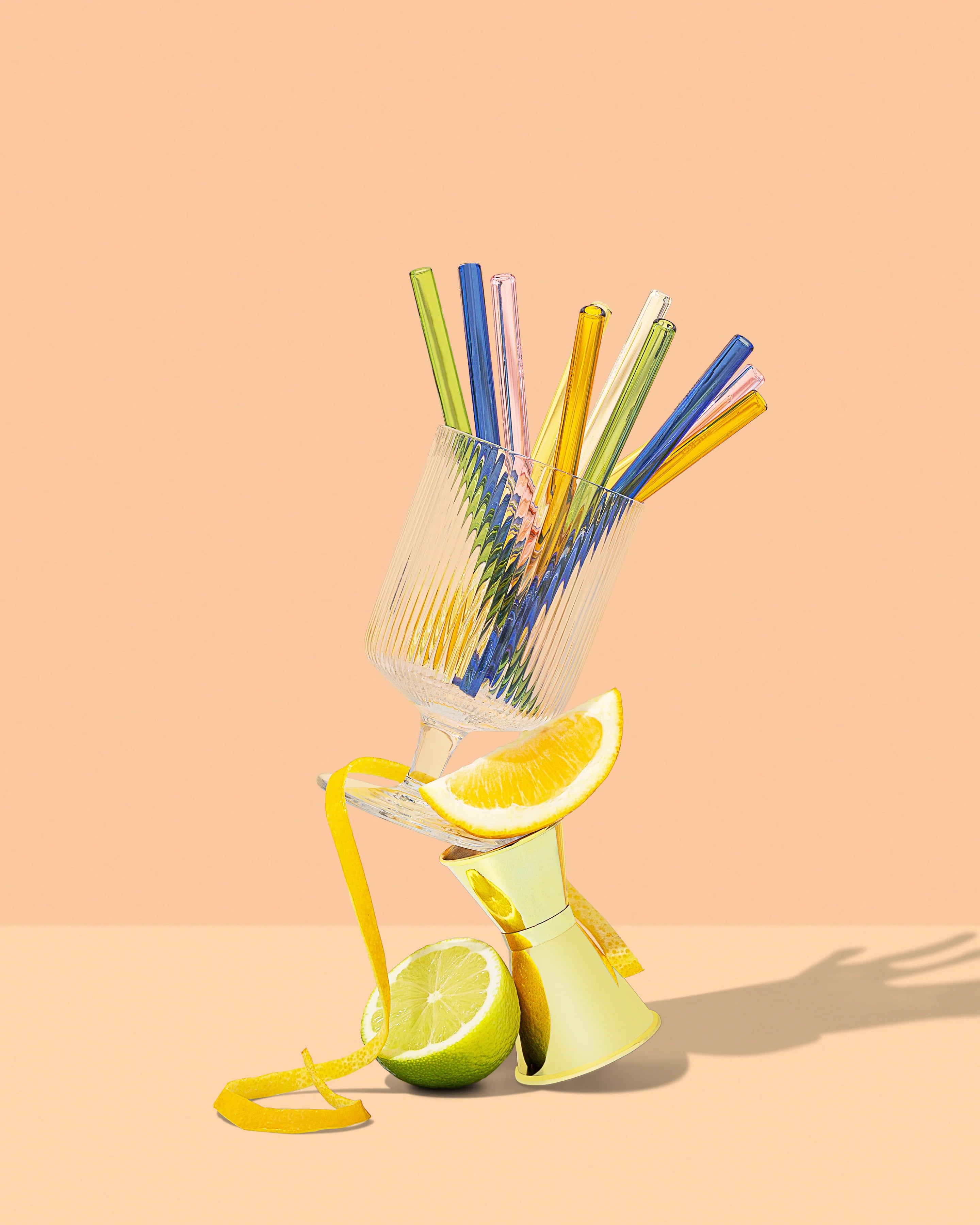 Sucker Cocktail glass straw set MULTI