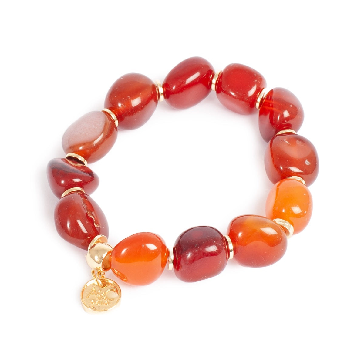 A&C Oslo Nature Beads Red Agate Bracelet