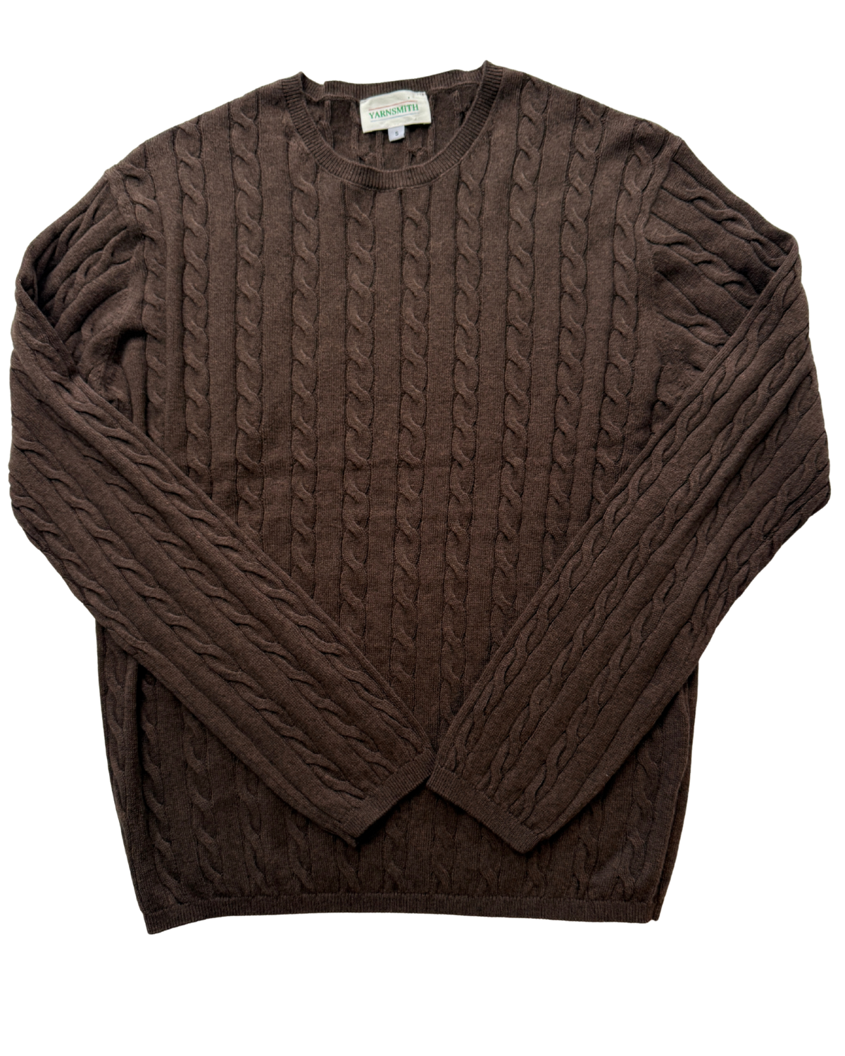 Yarnsmith Cable Sapphire L/S  Cotton/Cashmere Knit Chocolate
