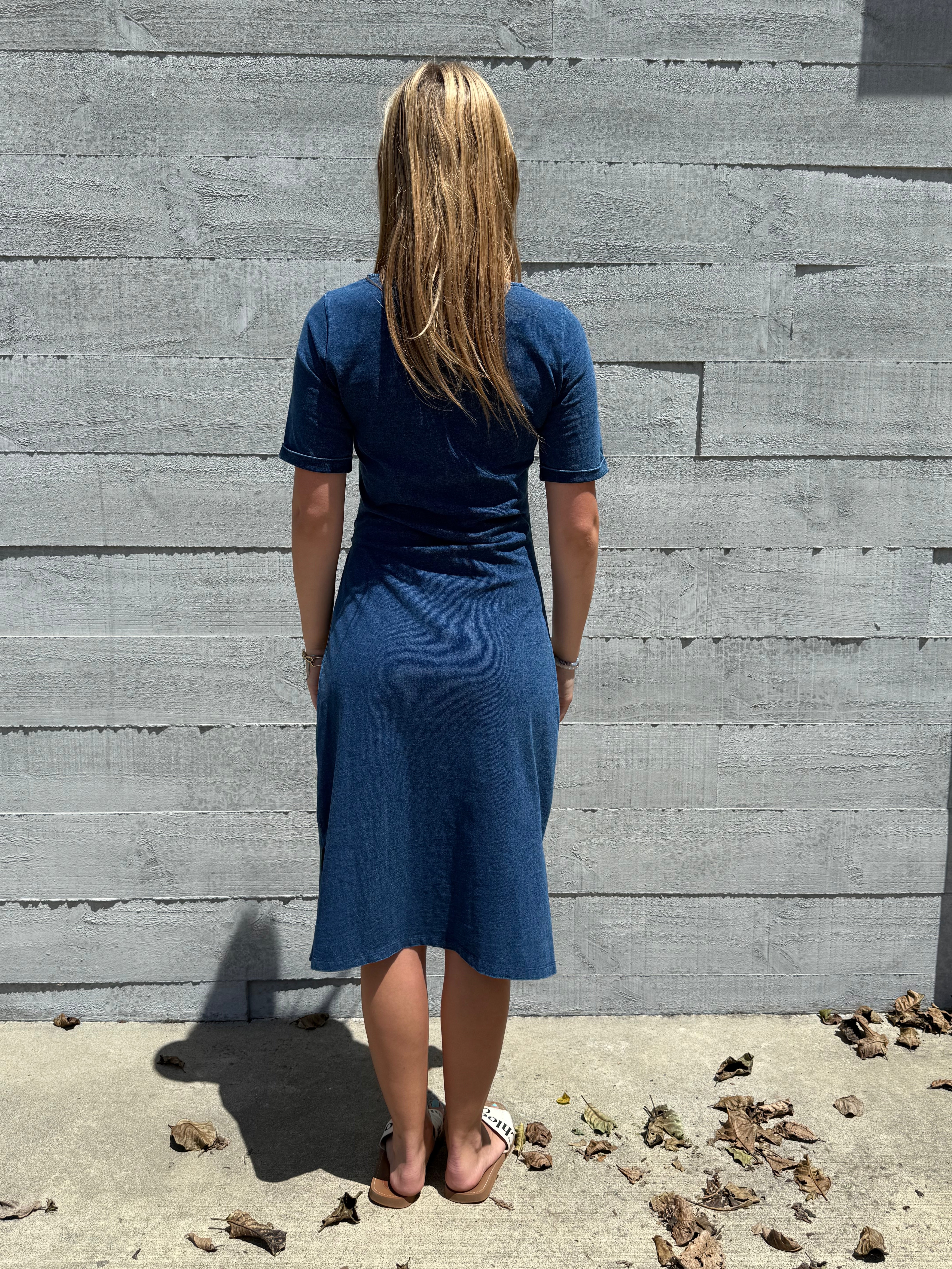 Yarnsmith May Knot Dress Washed Cotton - Denim