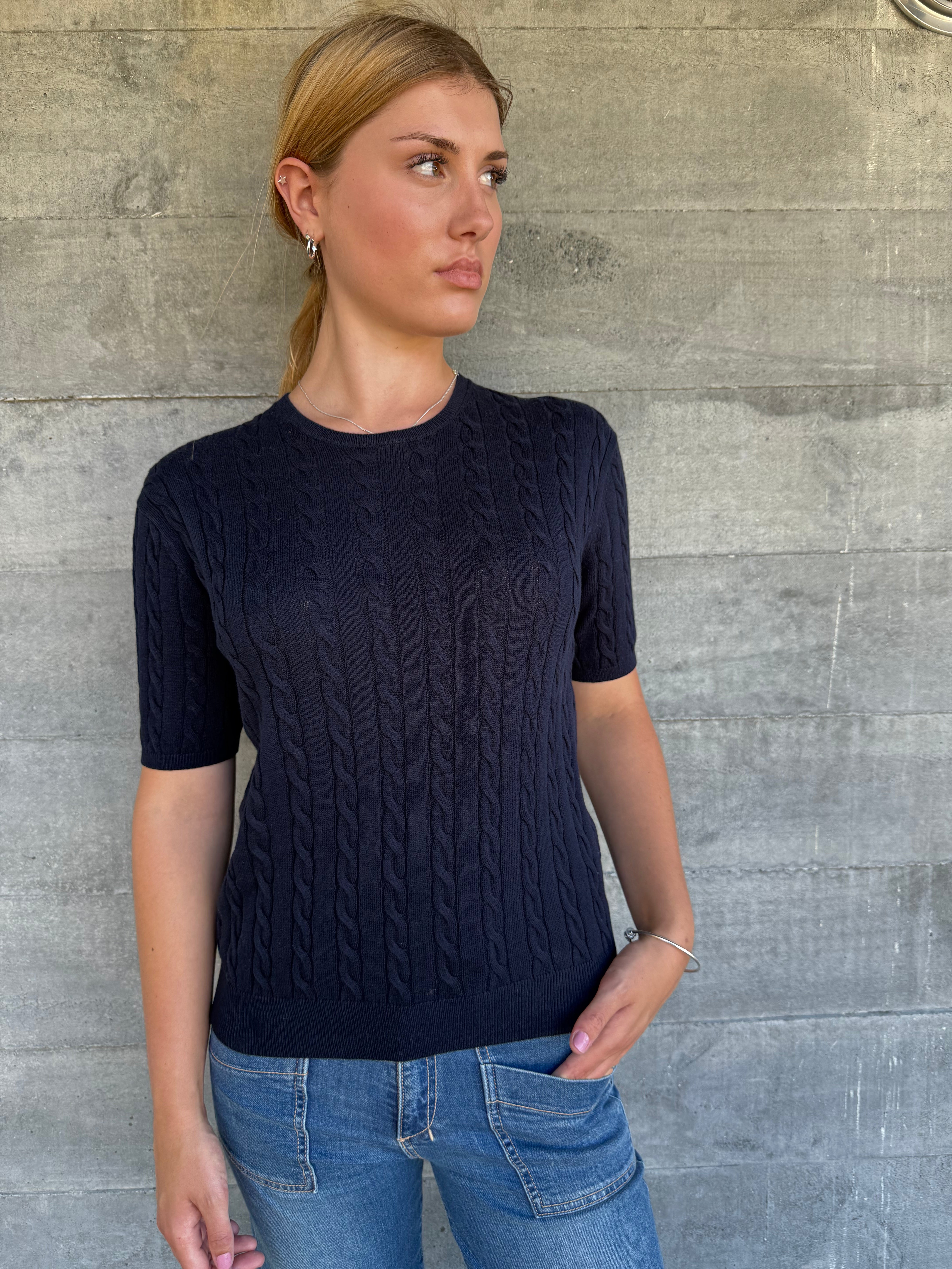 Cable Beryl Yarnsmith Navy