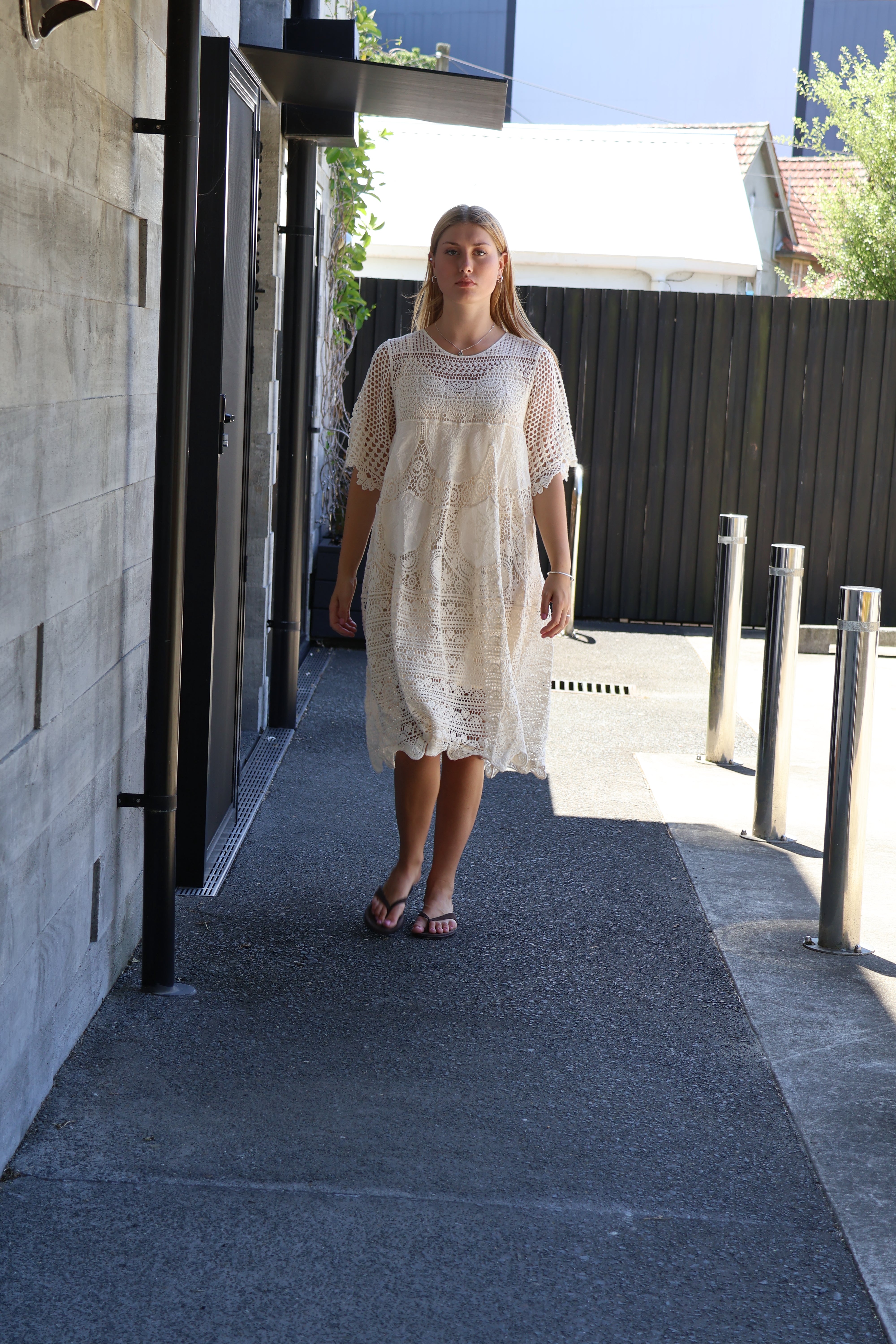 Willow Crochet Dress Cream O/S