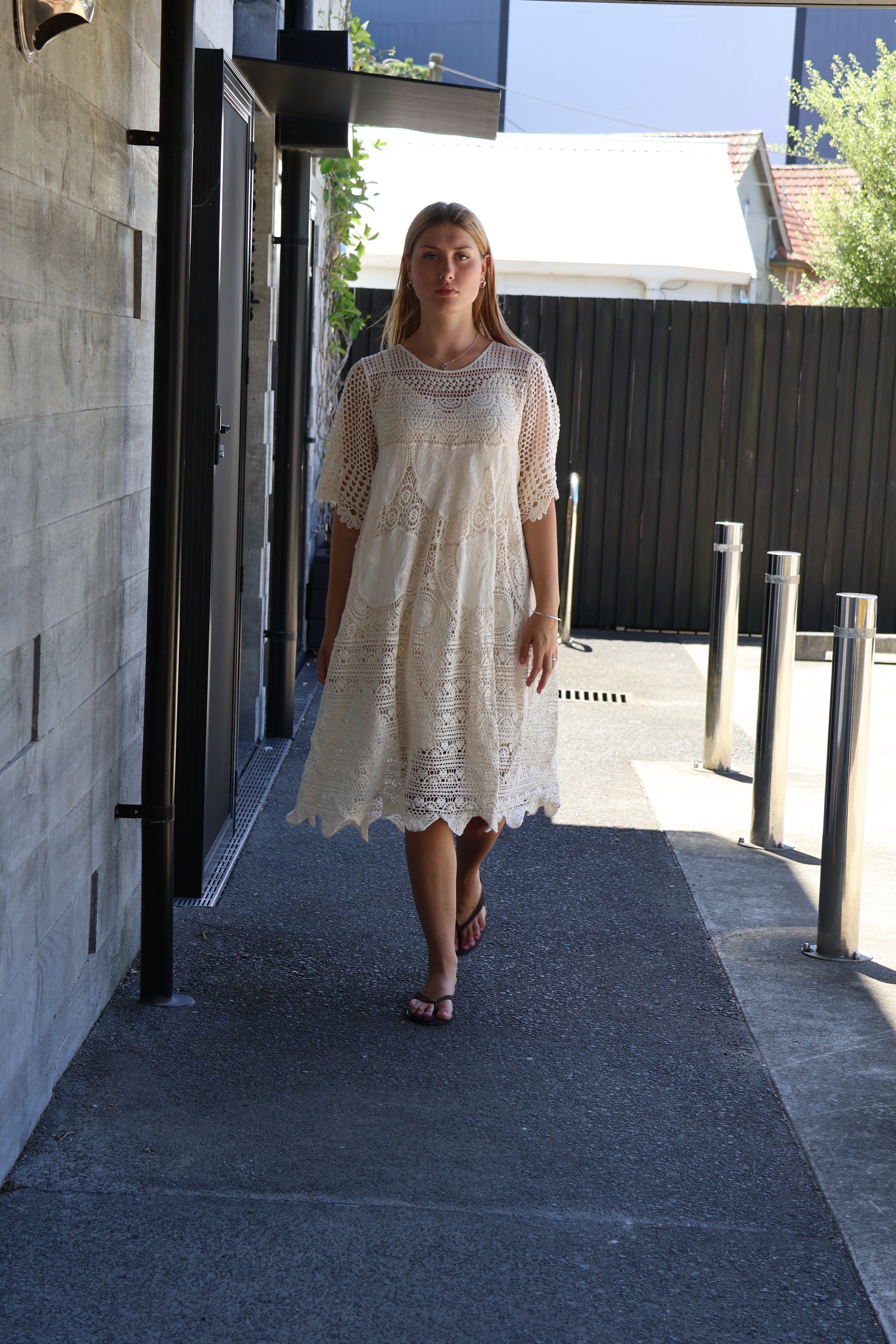 Willow Crochet Dress Cream O/S