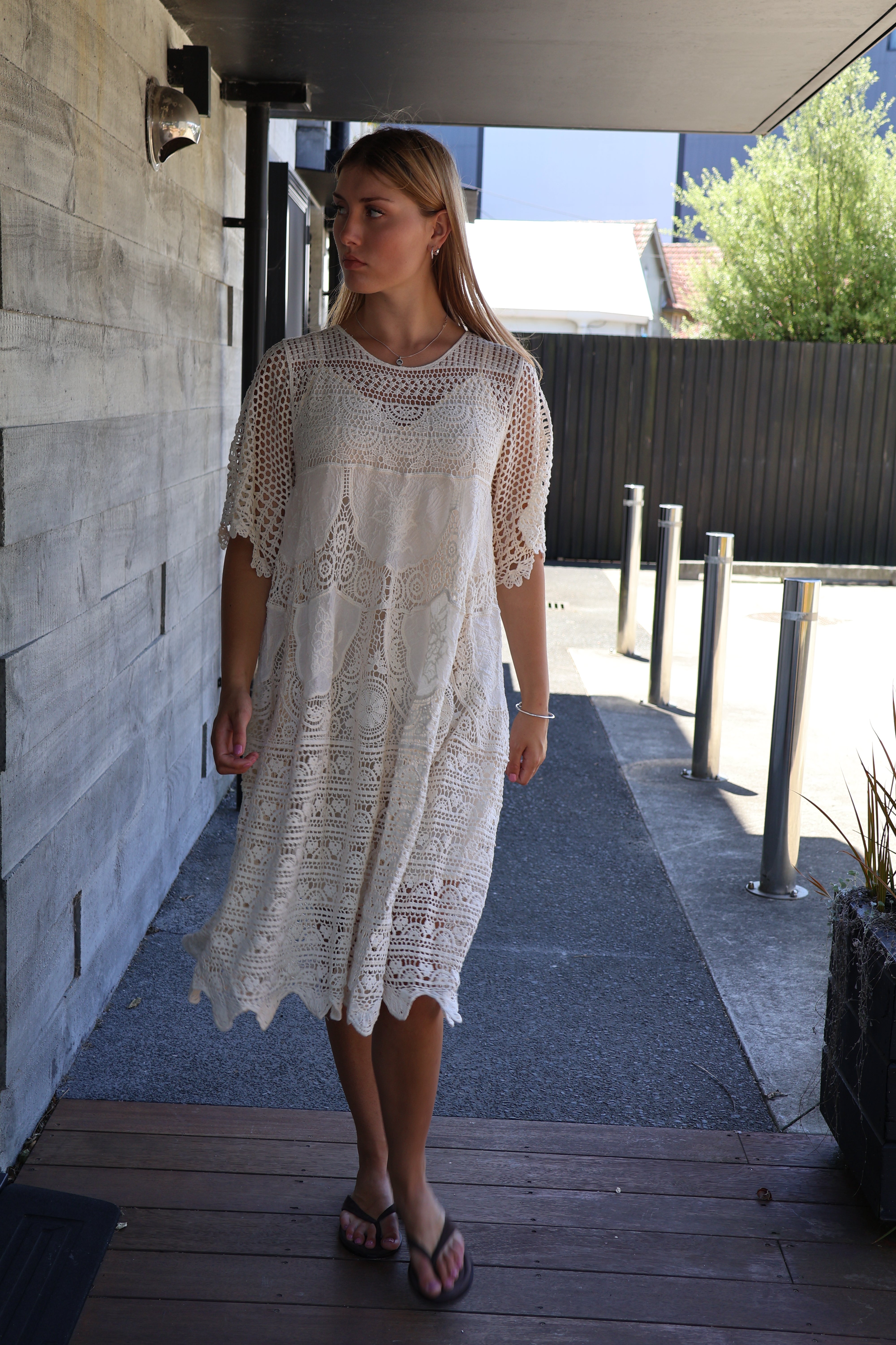 Willow Crochet Dress Cream O/S
