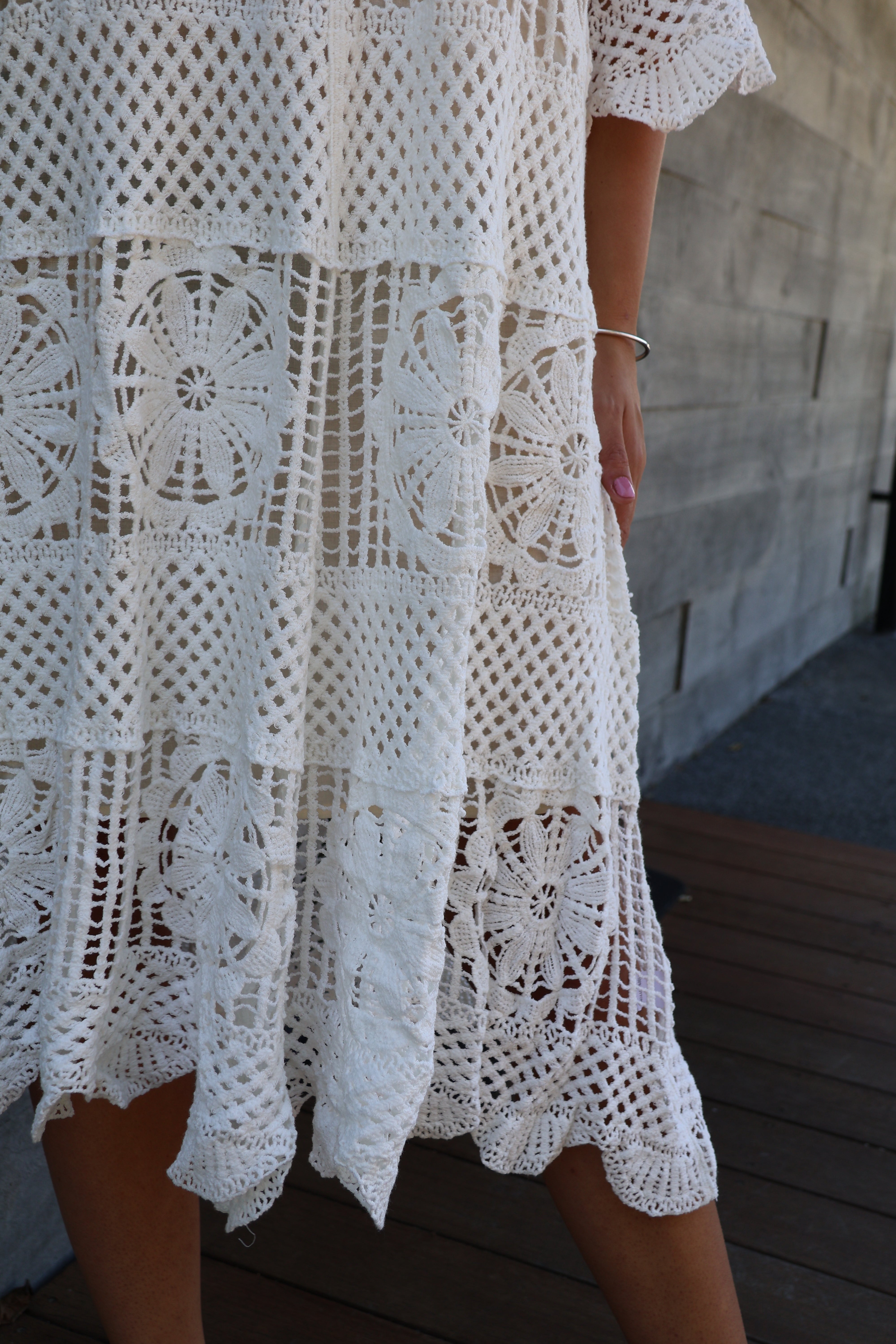 Willow Crochet Dress White O/S