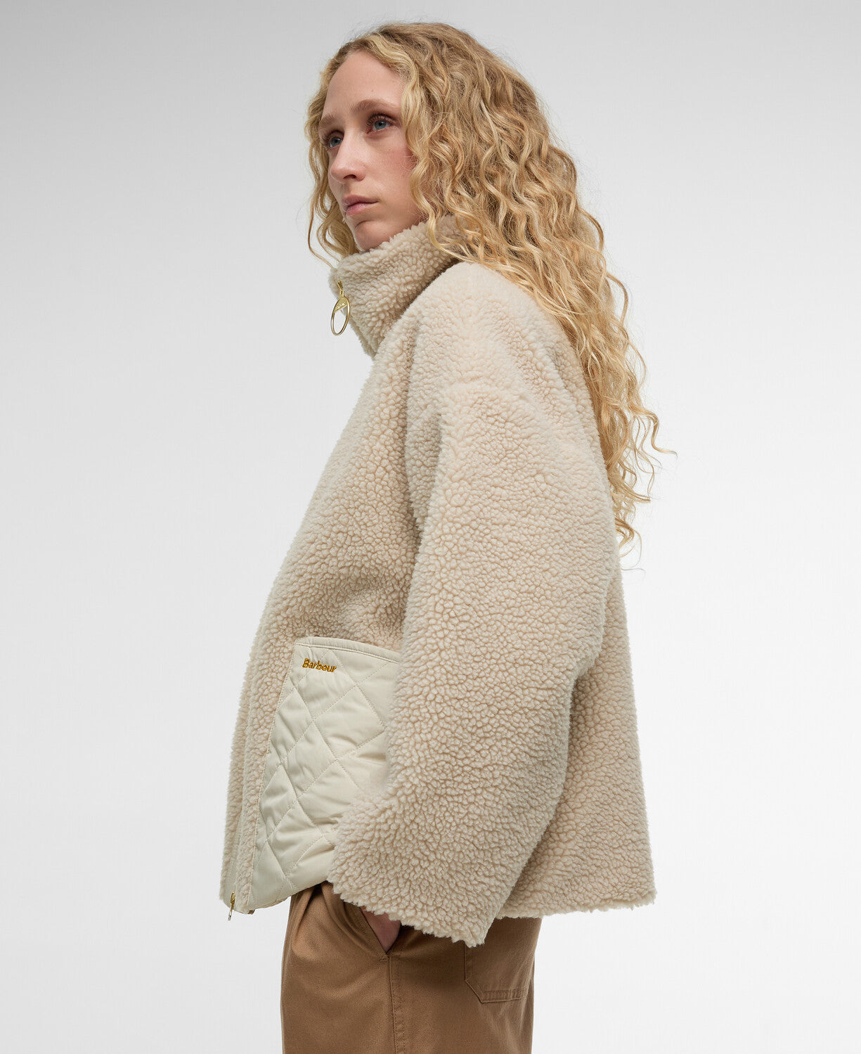 Barbour Brawby Fleece Silver Cloud/Oatmeal