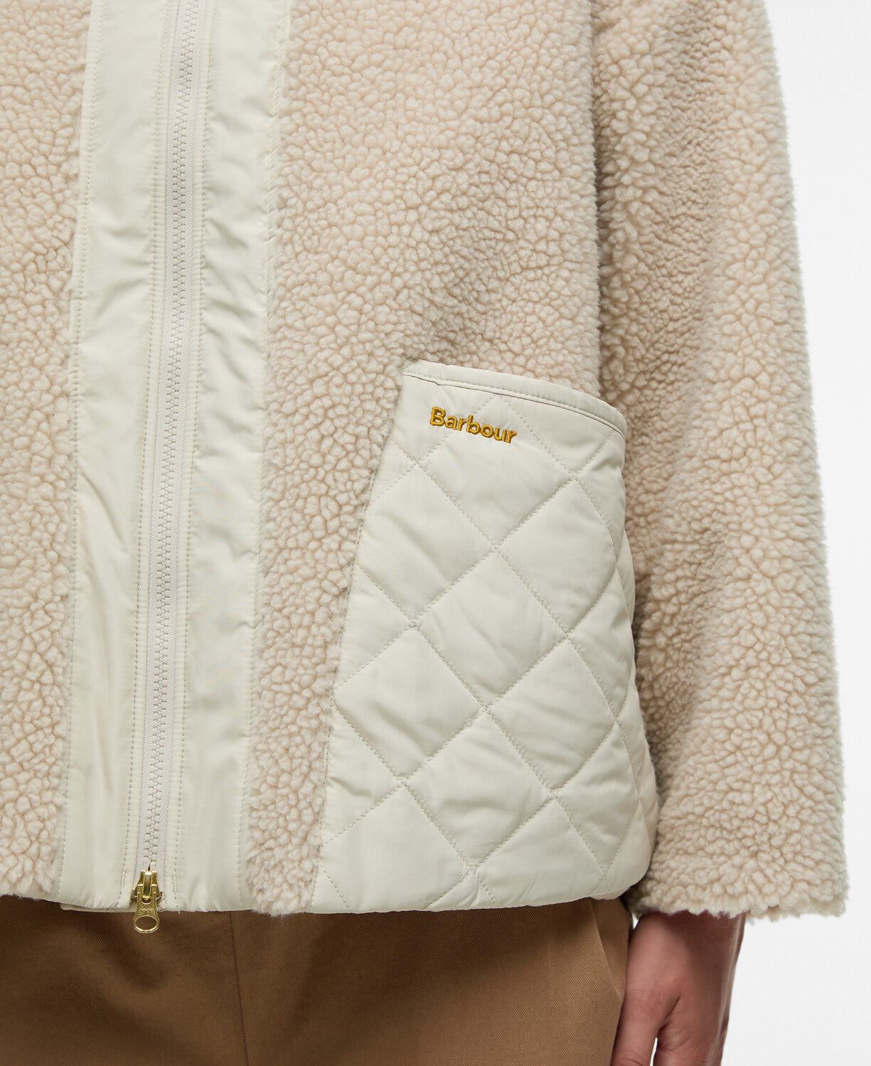 Barbour Brawby Fleece Silver Cloud/Oatmeal