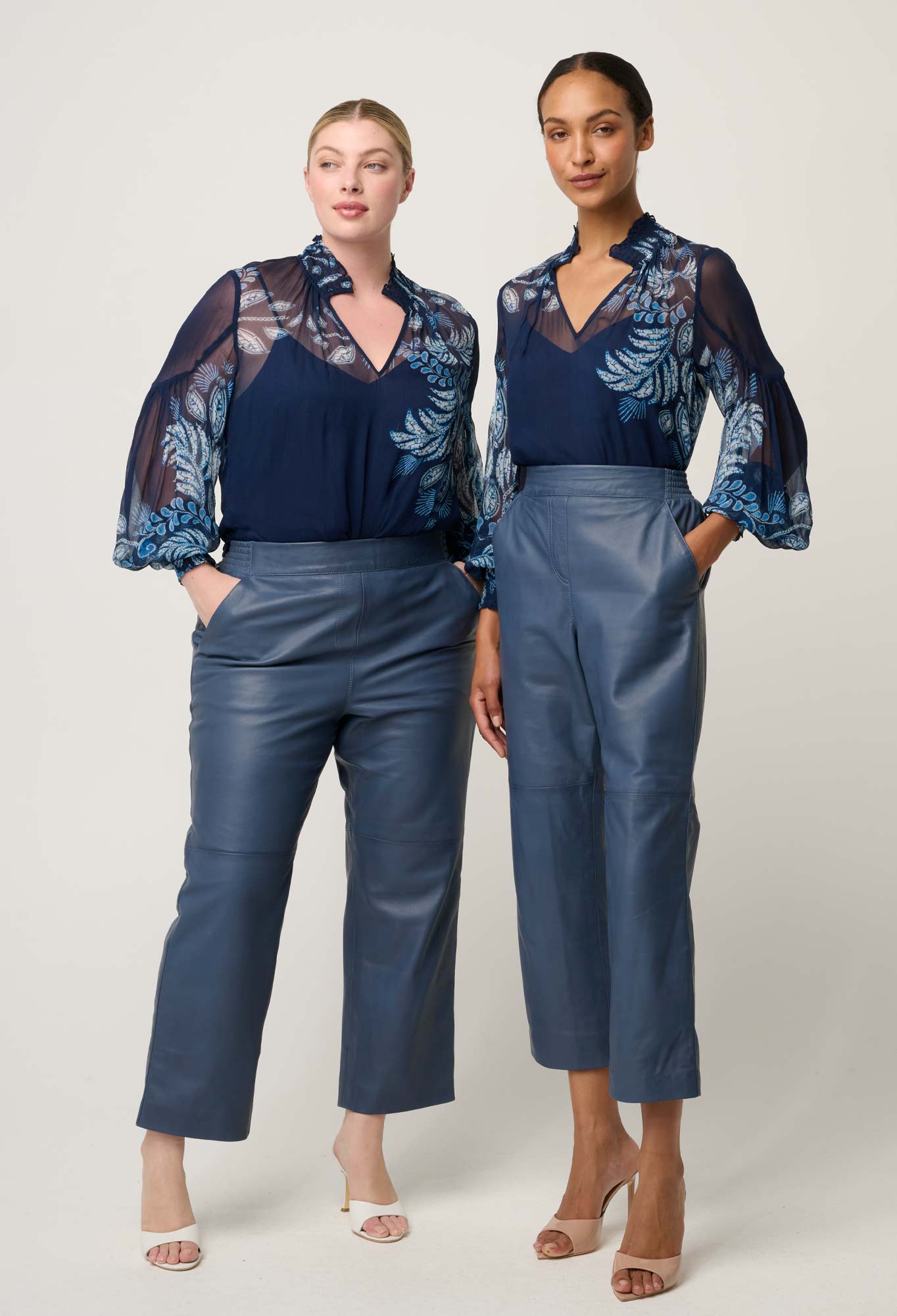 Once Was Colette Shirred Collar Blouse