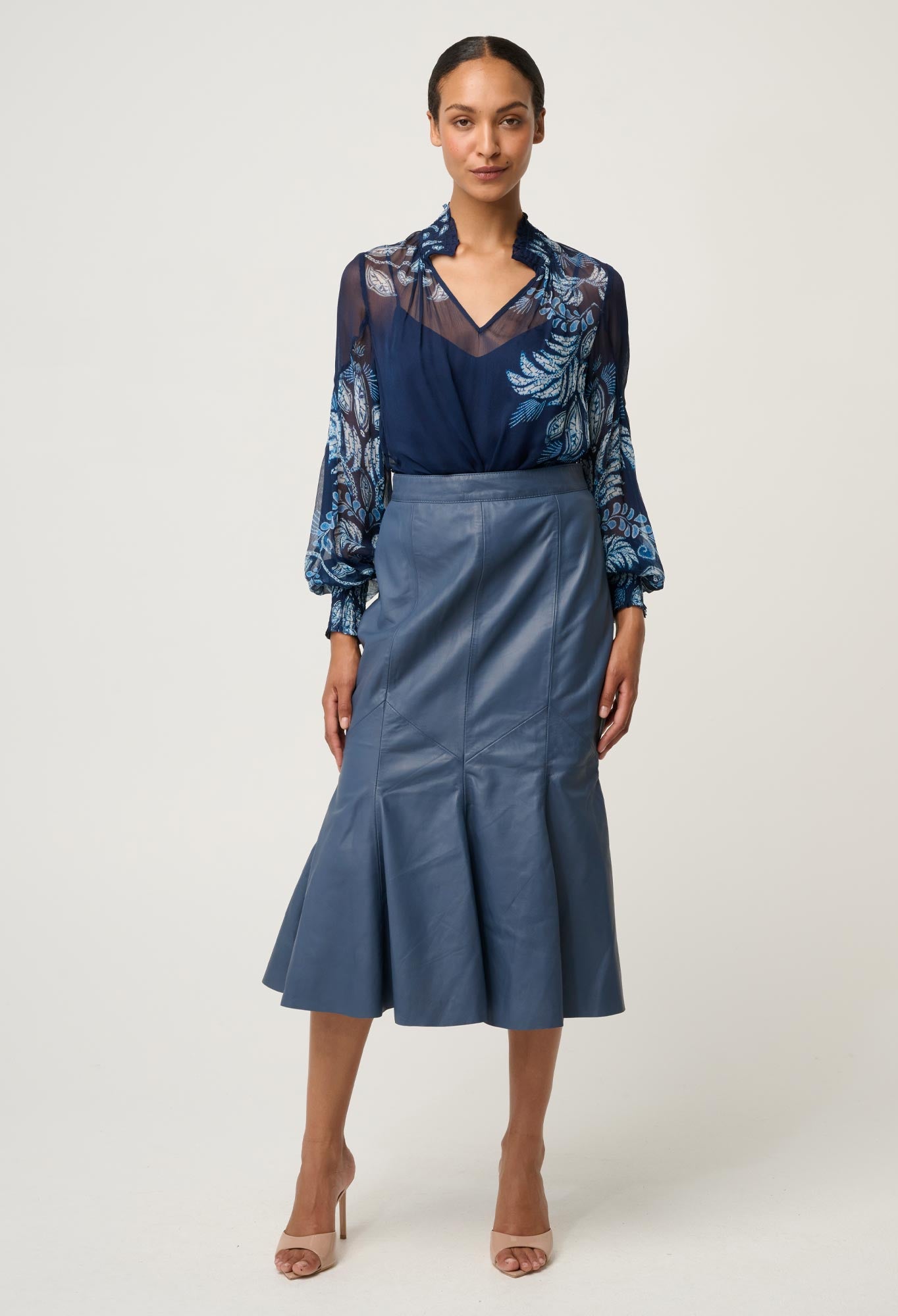 Once Was Colette Shirred Collar Blouse
