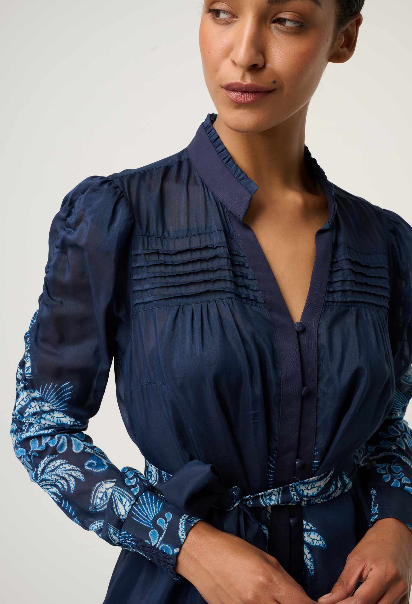 Once Was Lanae Ruched Sleeve Dress