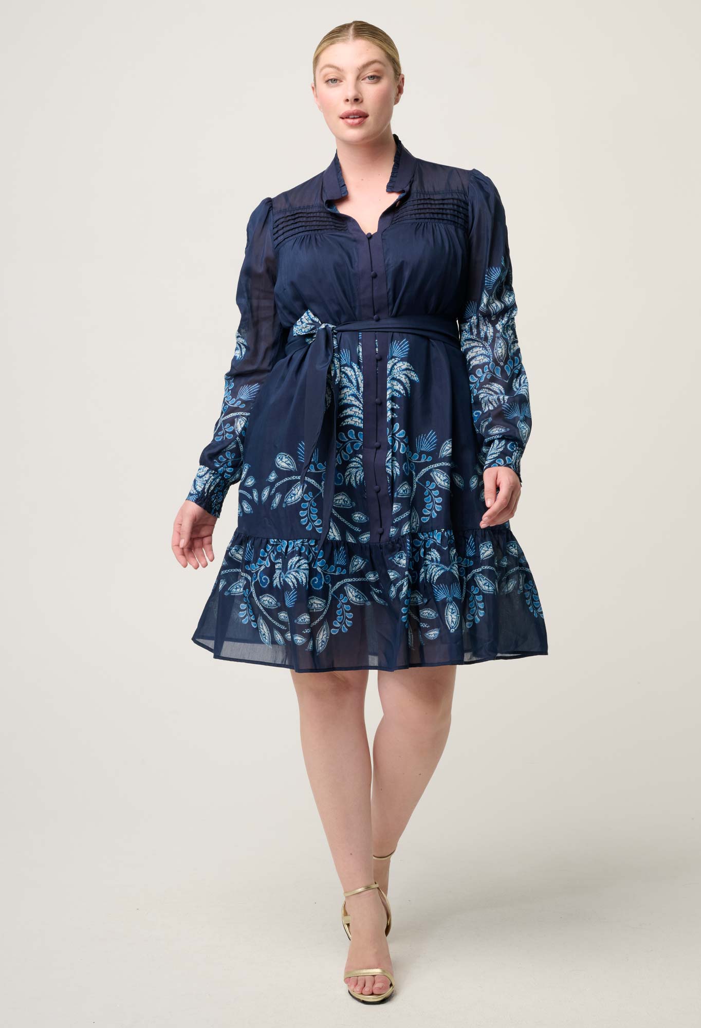 Once Was Lanae Ruched Sleeve Dress