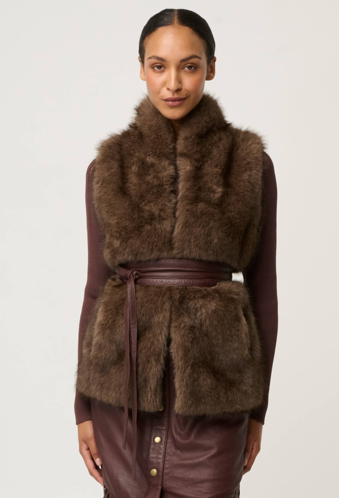 Once Was Hazel Faux Fur Vest
