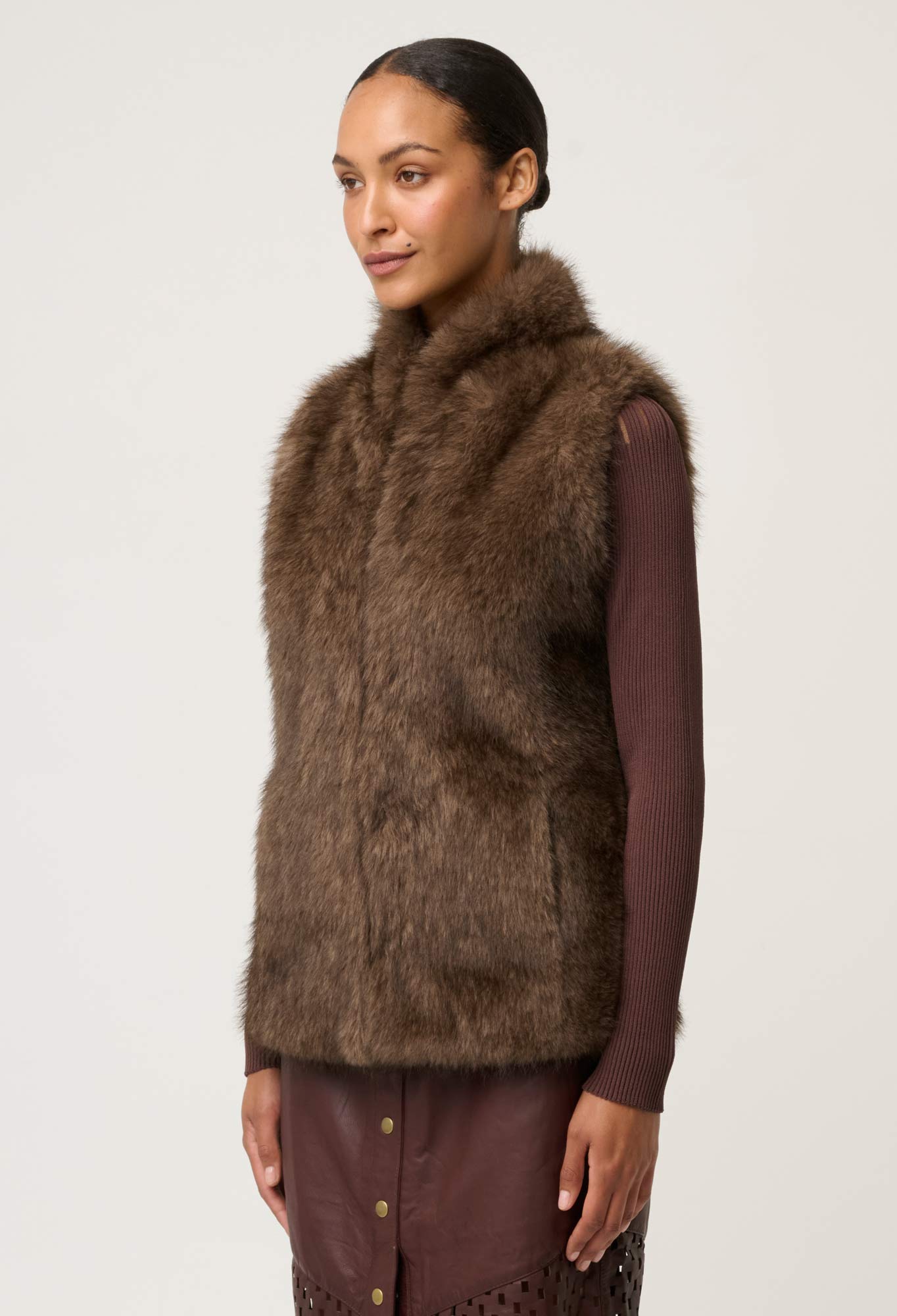 Once Was Hazel Faux Fur Vest