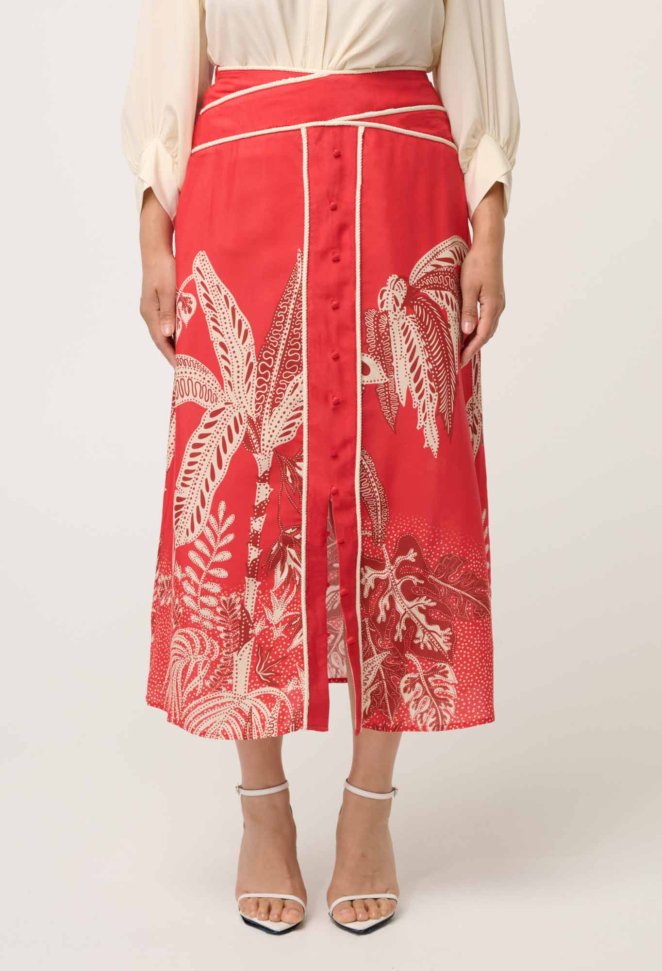 Once Was Harper Skirt Crimson Palms