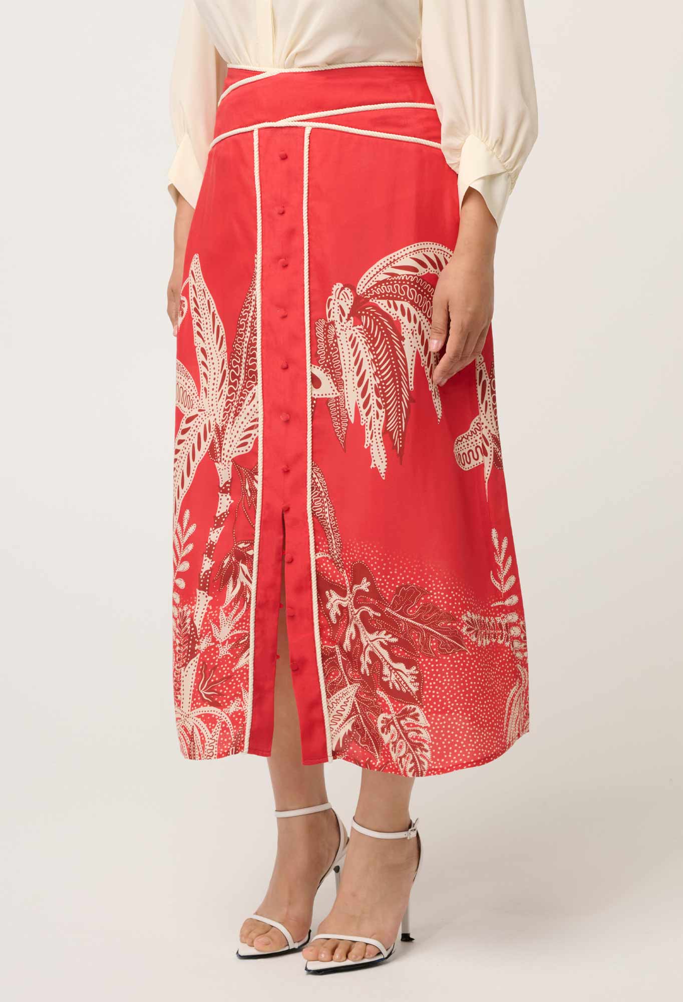 Once Was Harper Skirt Crimson Palms