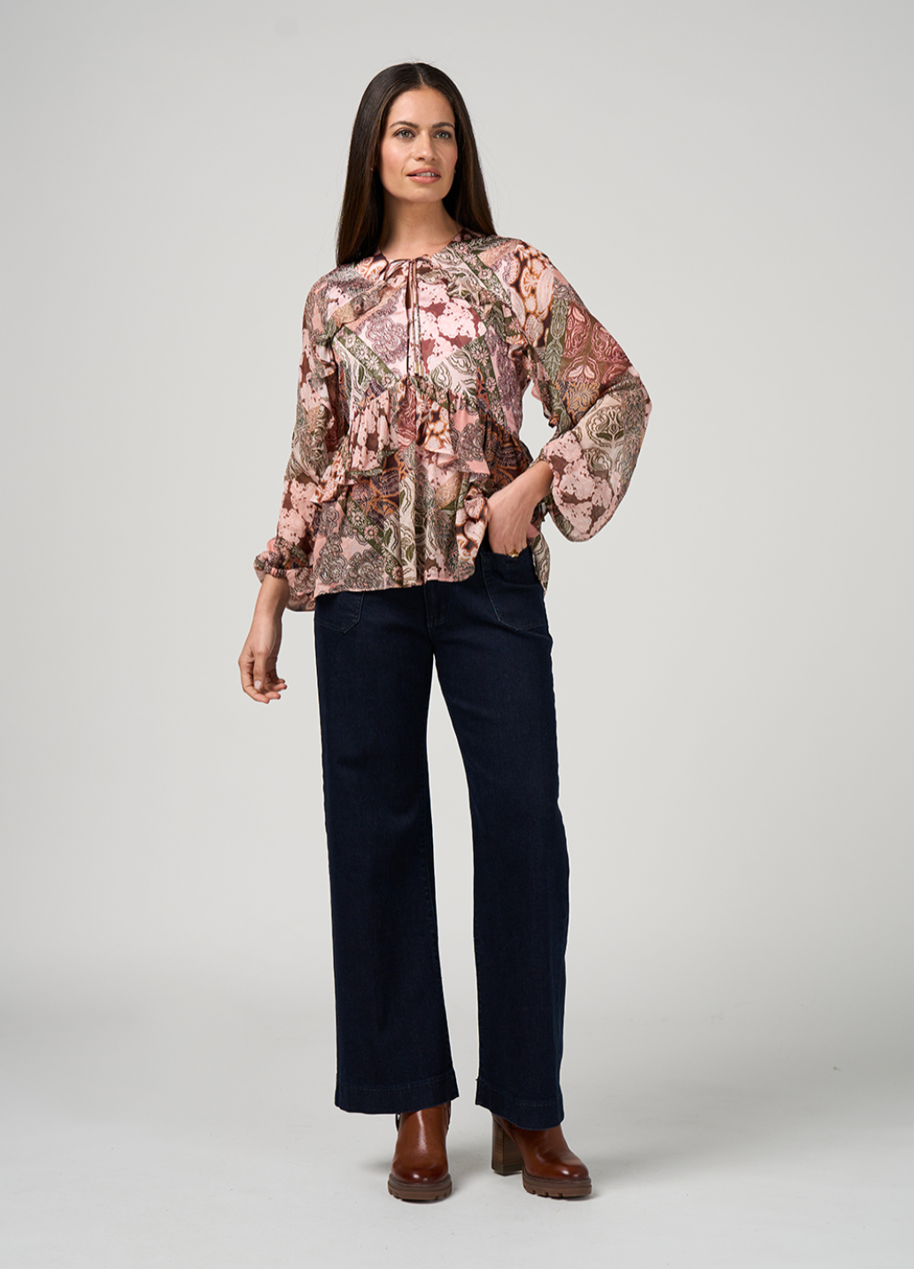 Byzantium Blouse Blush Multi Loobie's Story