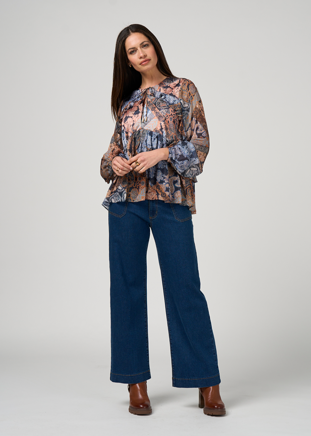 Byzantium Blouse Indigo Multi Loobie's Story