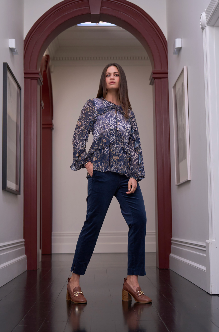 Halcyon Blouse Denim Multi Loobie's Story
