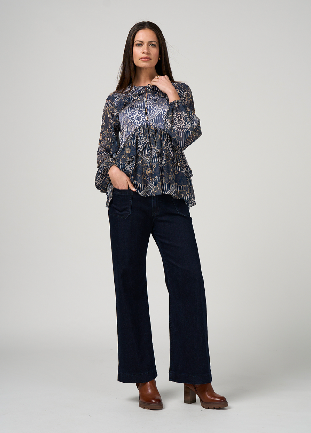 Halcyon Blouse Denim Multi Loobie's Story