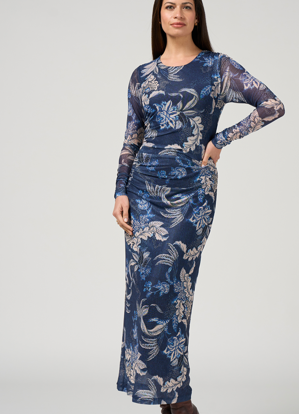 Casella Mesh Dress Denim Multi Loobie's Story