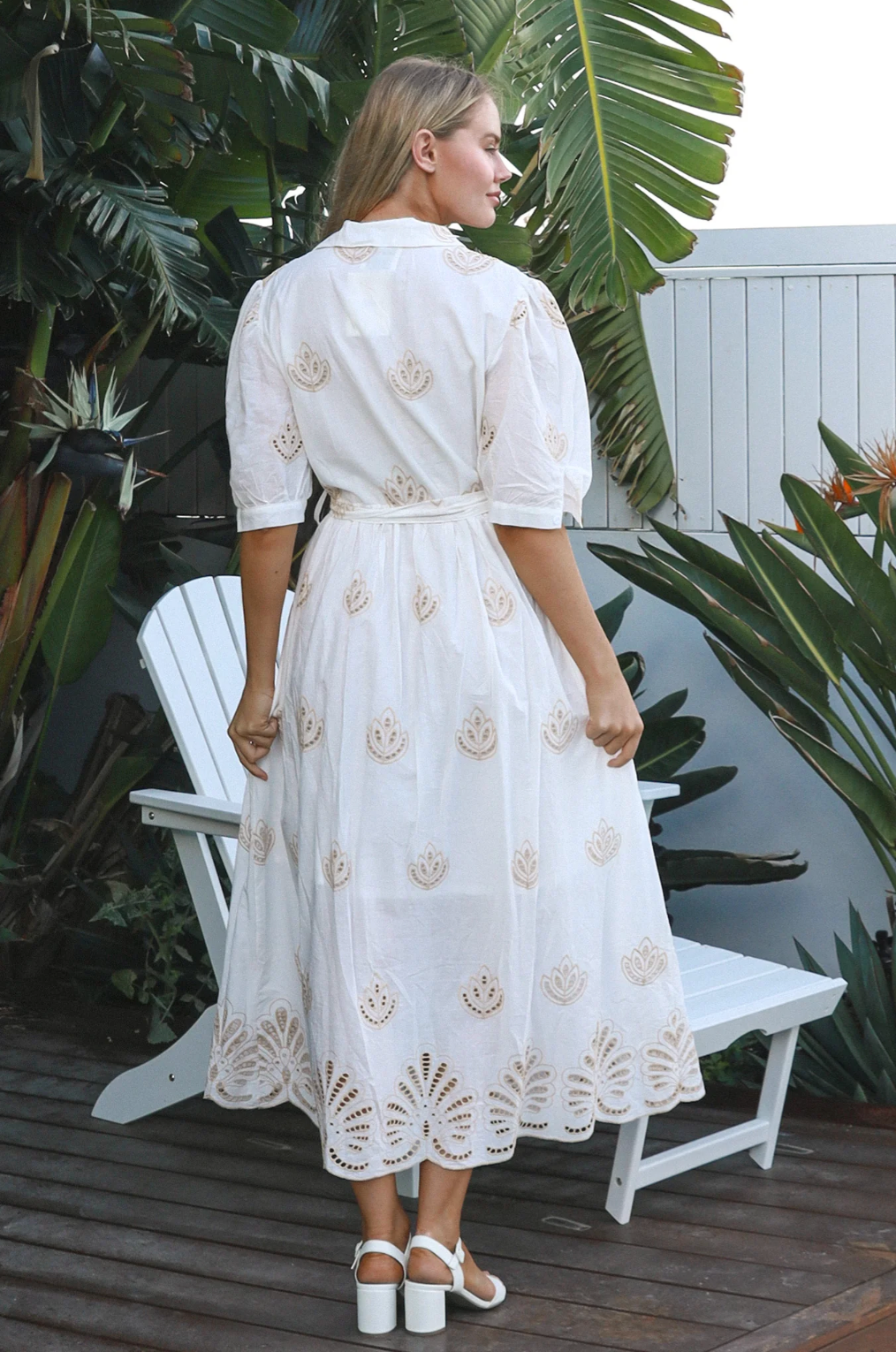 White Embroidery Shirtdress Salty Palm