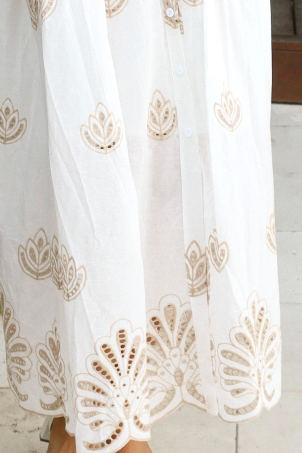 White Embroidery Shirtdress Salty Palm