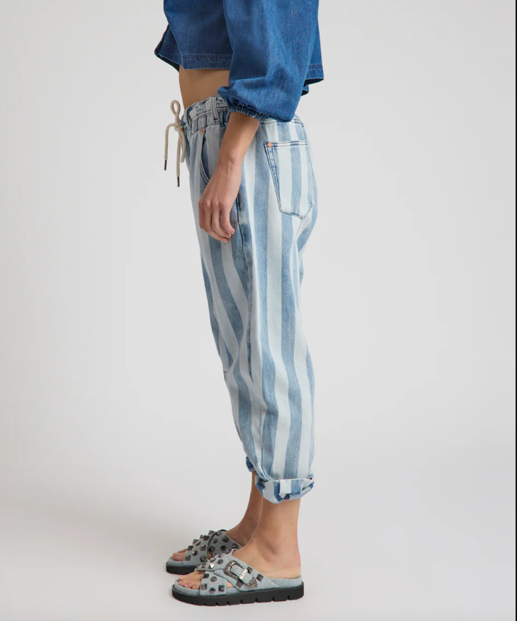 One Teaspoon Outcasts LW Crotch Harem Denim Jeans Stripe